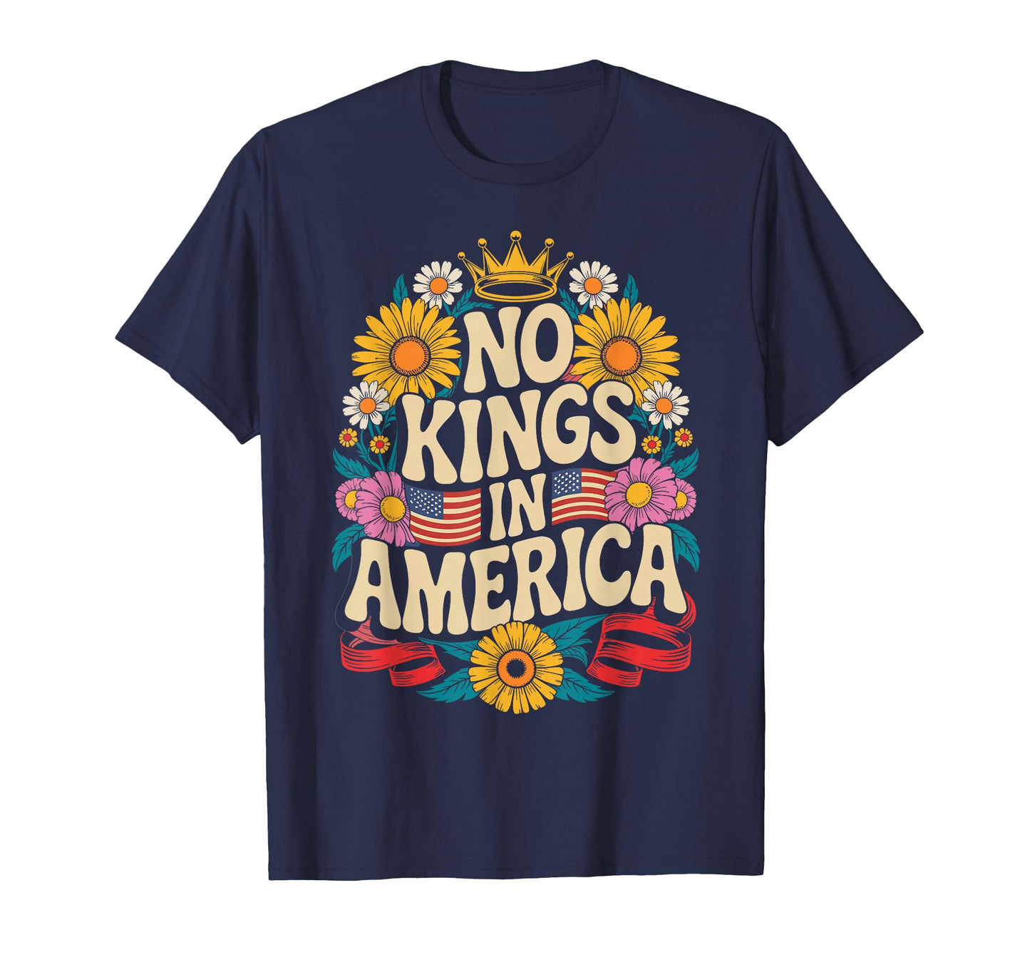 No King in America Shirt Men Women Floral 4th July No Kings T-Shirt