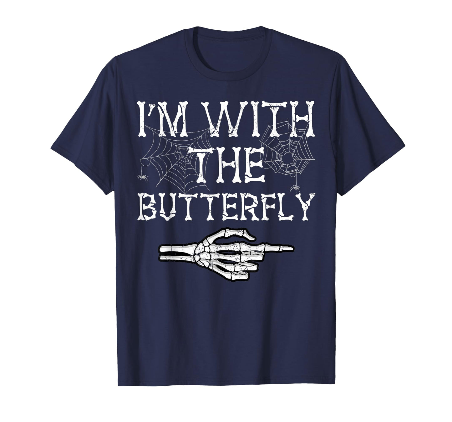 Im with Butterfly Catcher Halloween Costumes Funny Couples T-Shirt