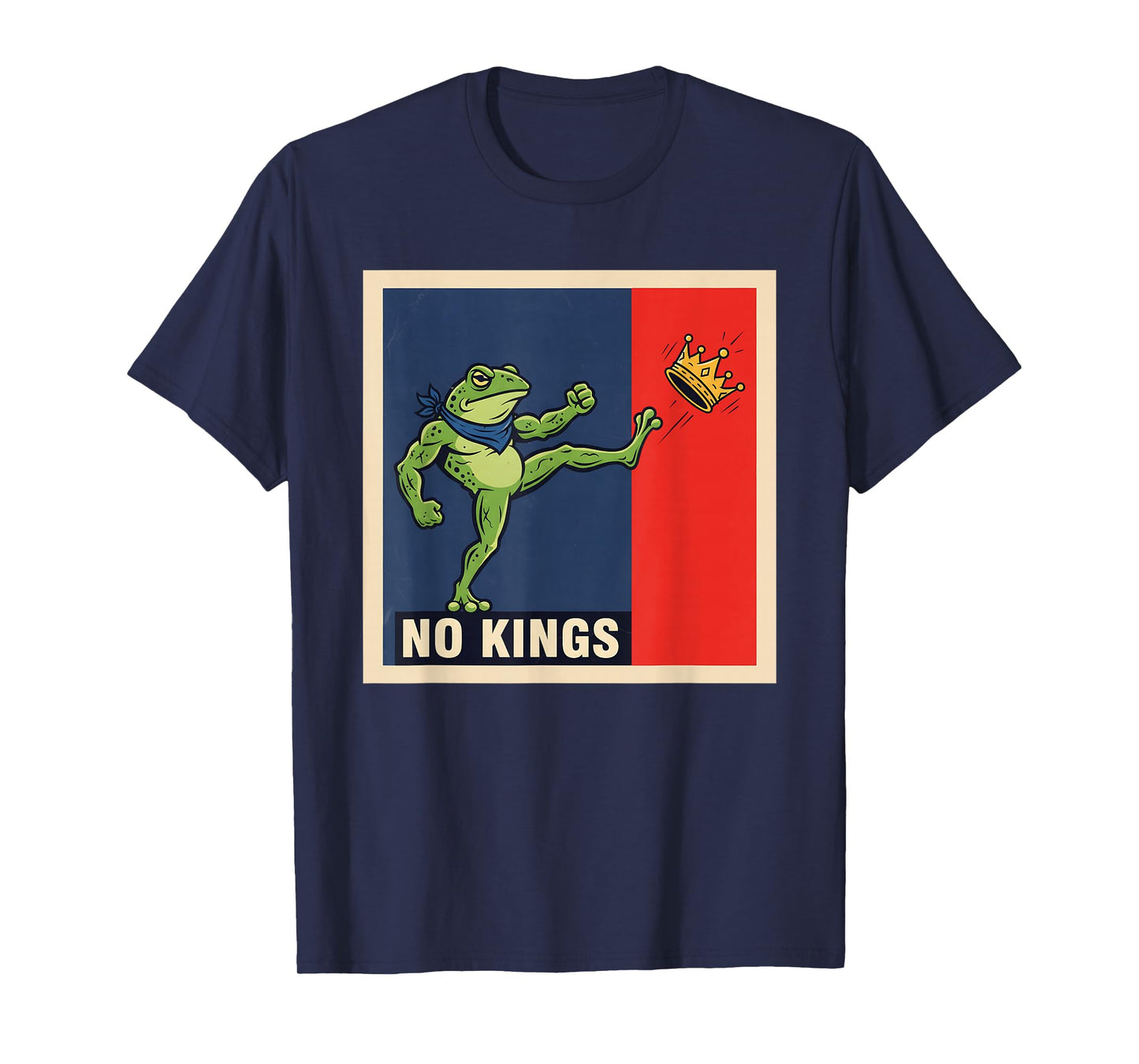 Angry Frog No Kings Patriotic No Kings Democracy Protest T-Shirt