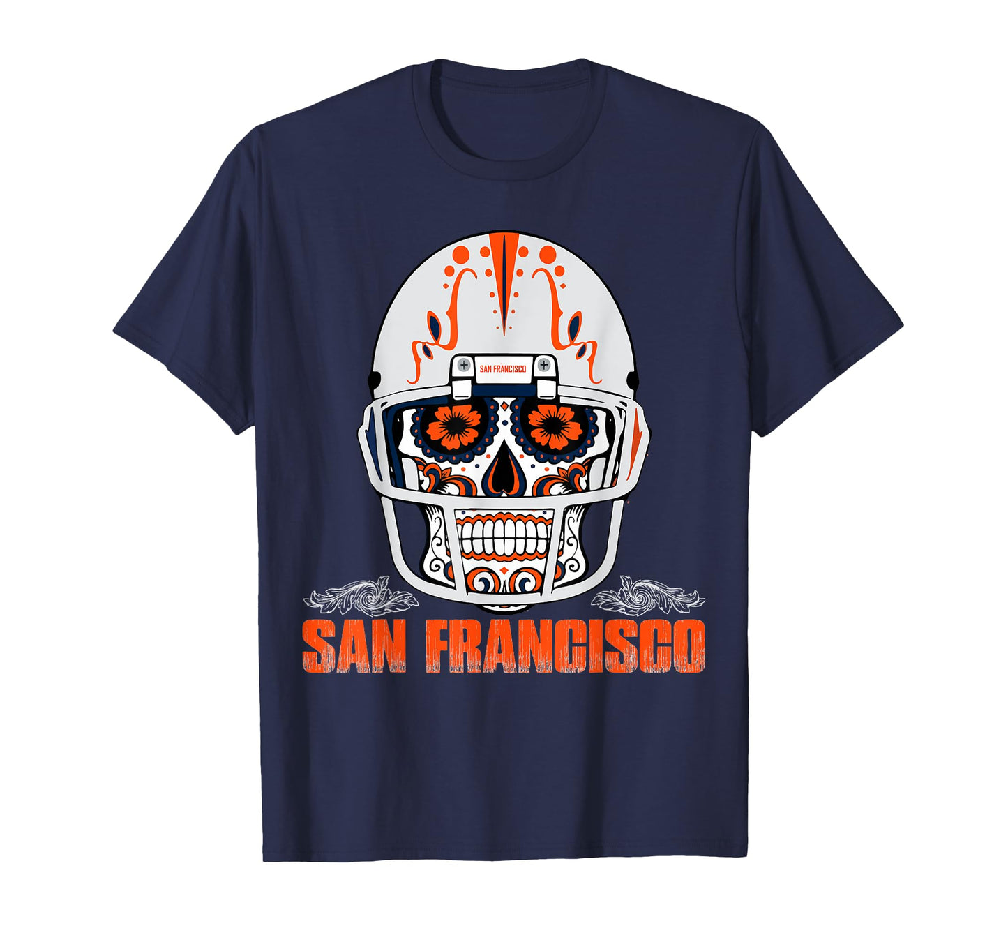 San Francisco Football Helmet Sugar Skull Day Of The Dead T-Shirt