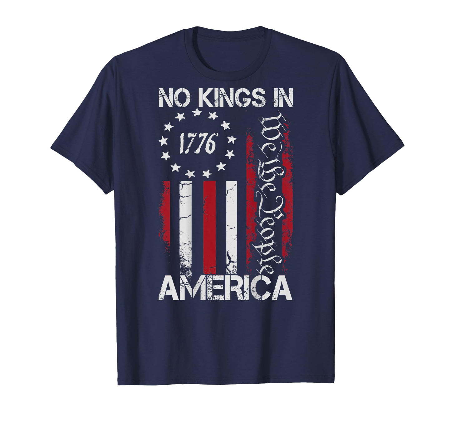 We The People No Kings Vintage USA Flag Shirt Men Women T-Shirt