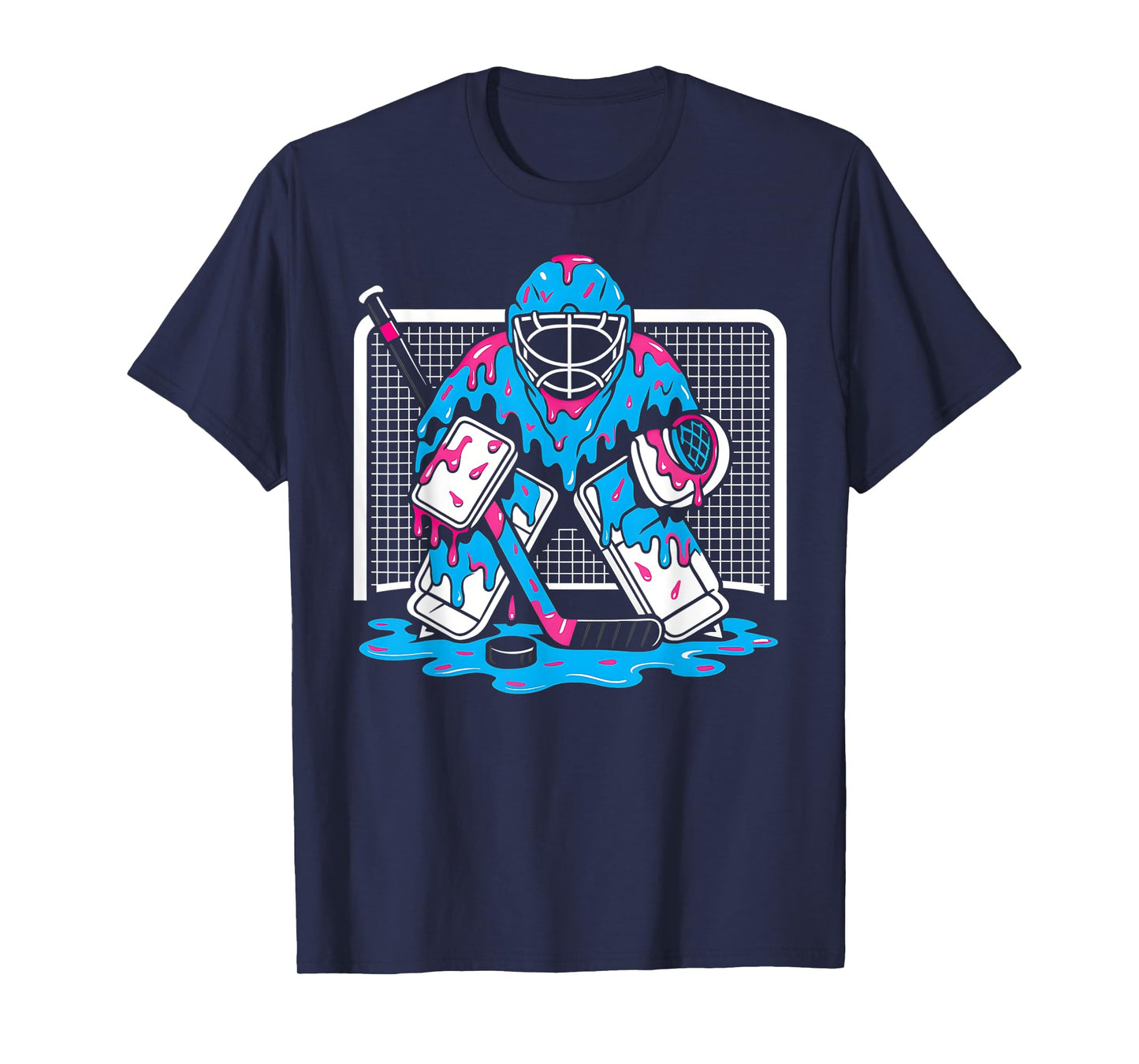 Hockey Goalie Ice Cream Drip Boys Ice Hockey Youth Player T-Shirt