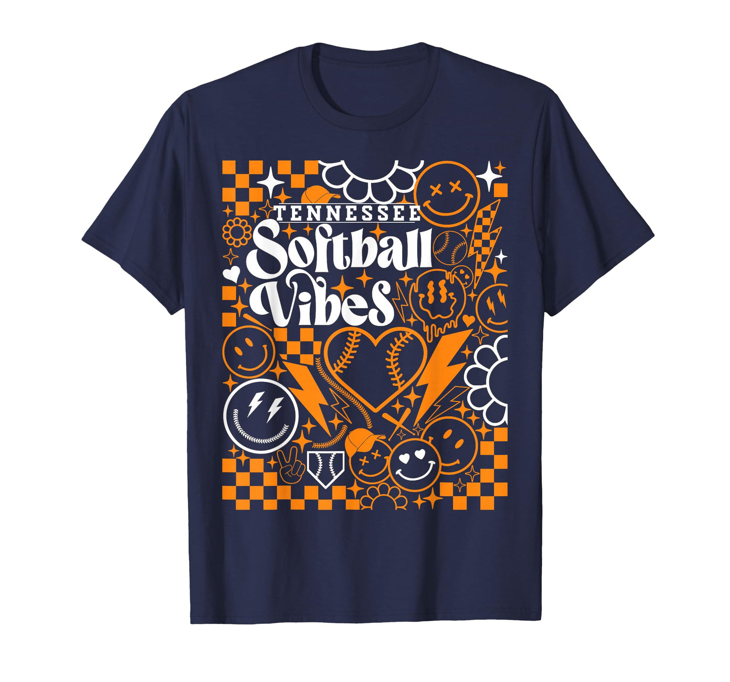 Tennessee Softball Vintage Mens Kids Team Retro Softball Fan T-Shirt