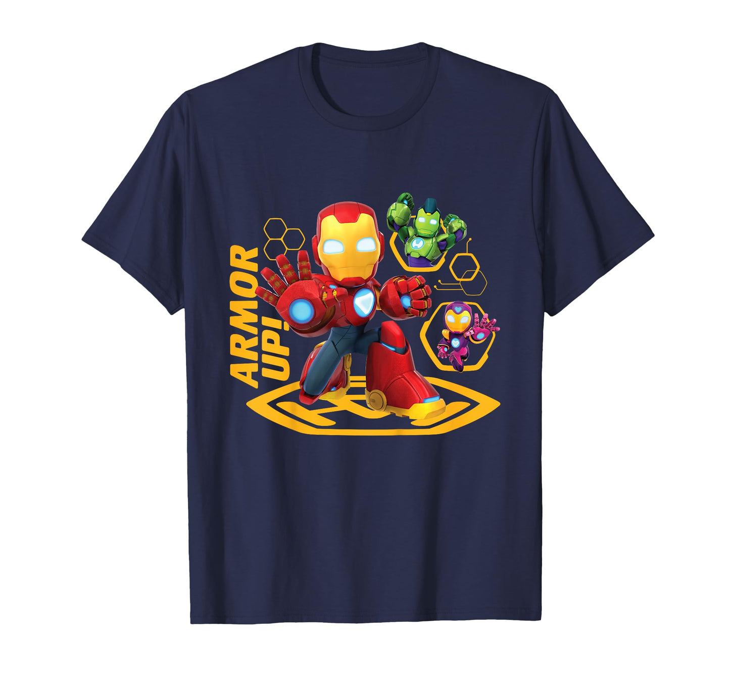Marvel Iron Man and His Awesome Friends Tony & Team Armor Up T-Shirt