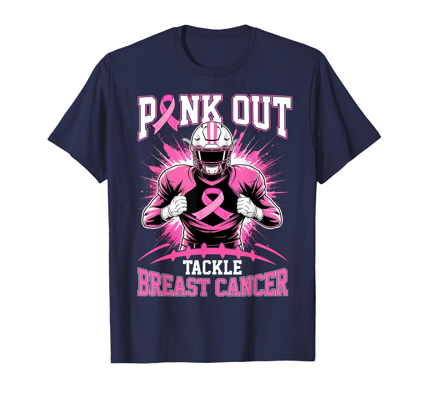 Pink Out Tackle Breast Cancer Awareness American Football T-Shirt