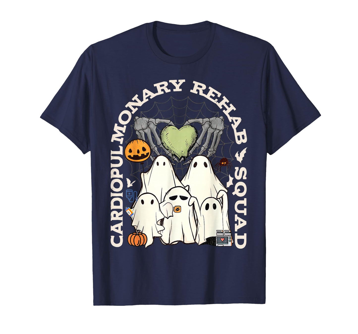 Cardiopulmonary Rehab Squad Nurse RN Halloween Spooky Ghost T-Shirt