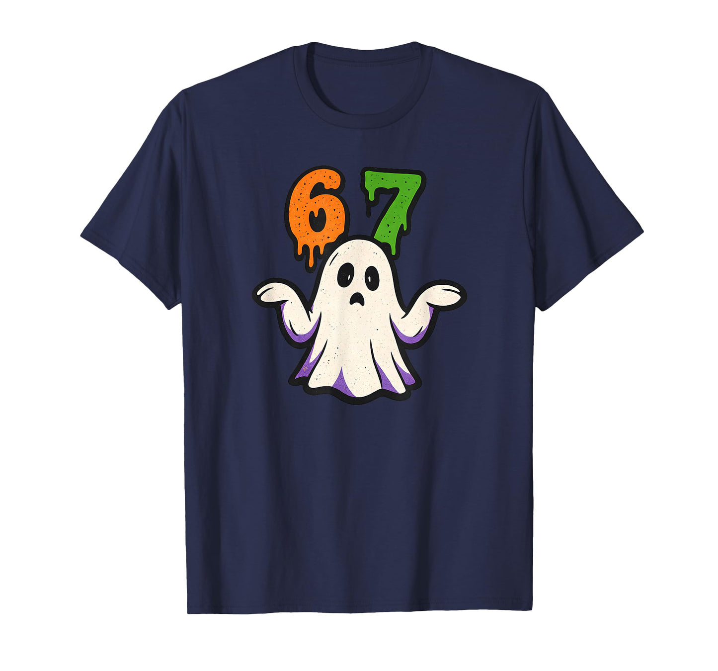 Halloween SCP 67 Cute Ghost Meme Six Seven Costume Design T-Shirt