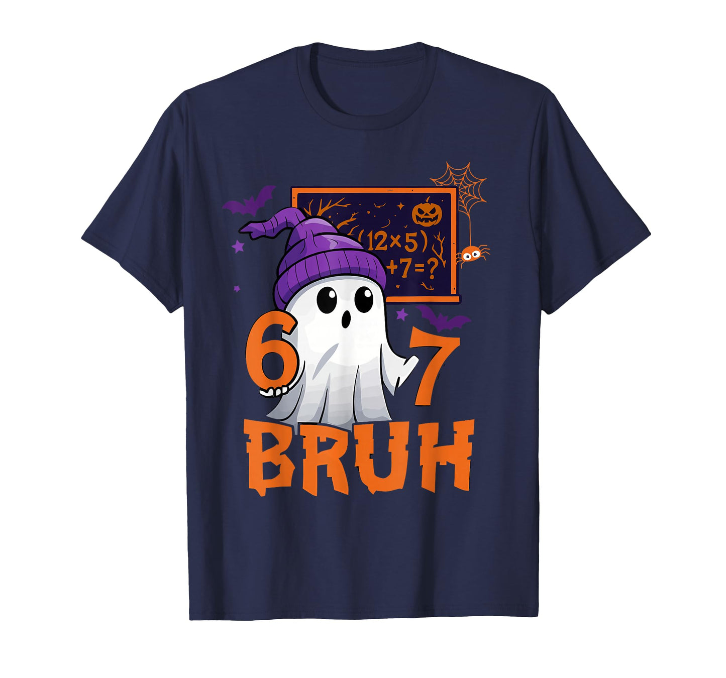 67 Teacher Halloween Ghost Six Seven Meme Math Equation Bruh T-Shirt