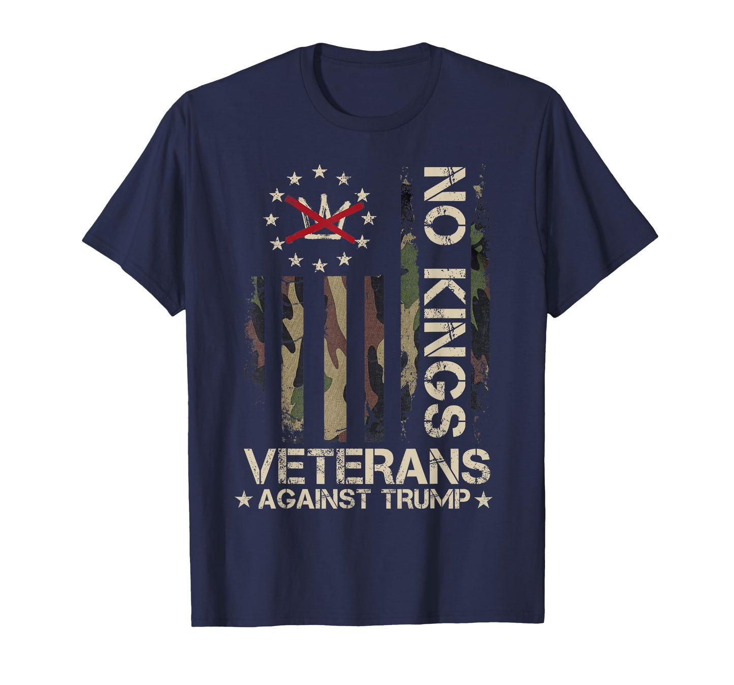 Veterans No Kings Shirt Vintage America Flag Veterans T-Shirt