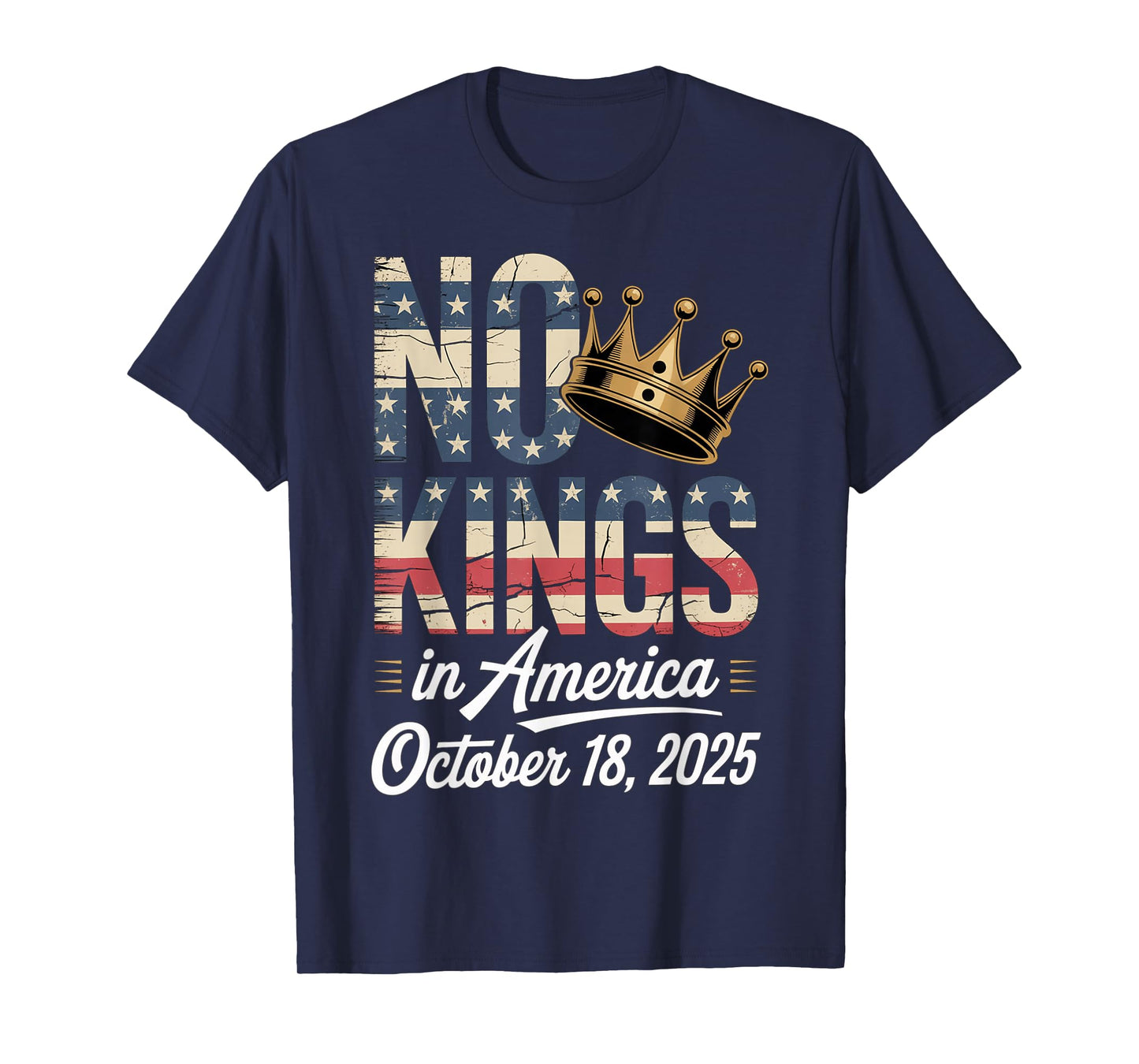 No Kings Protest October 18 2025 American Flag Resist T-Shirt