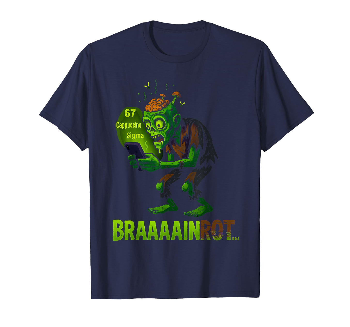 Funny Zombie Brainrot Meme 6 7 Halloween Boys Kids Six Seven T-Shirt