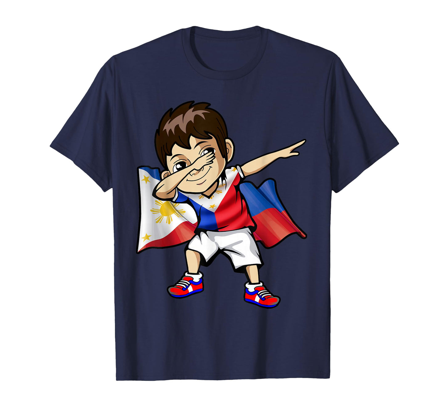 Dabbing Boy Philippine Flag Filipino Meme Jersey Dab T Shirt T-Shirt