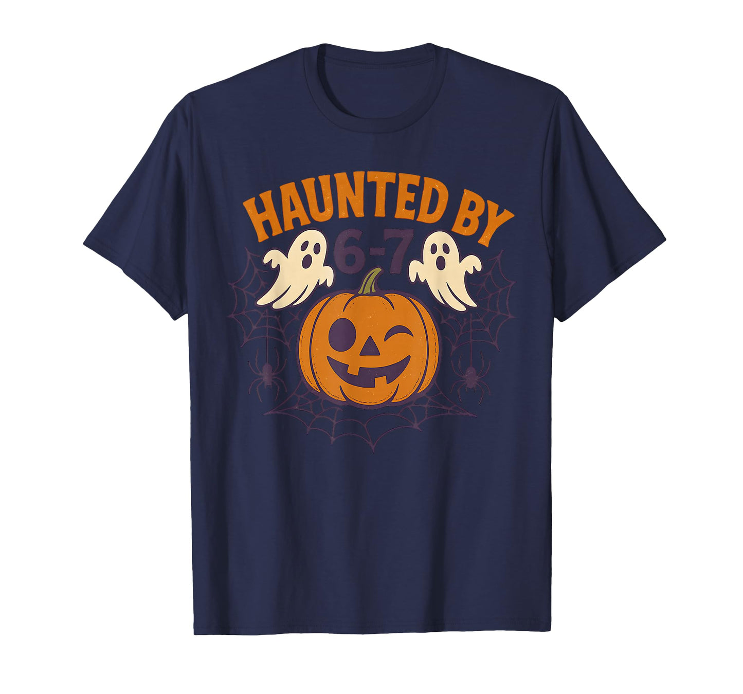 Haunted by 6-7 Retro Halloween 67 Ghost Pumpkin Funny Kids T-Shirt