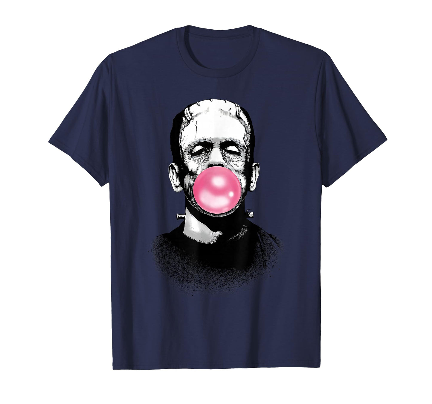 Funny Frankenstein Monster Blowing a Bubble Gum Halloween T-Shirt