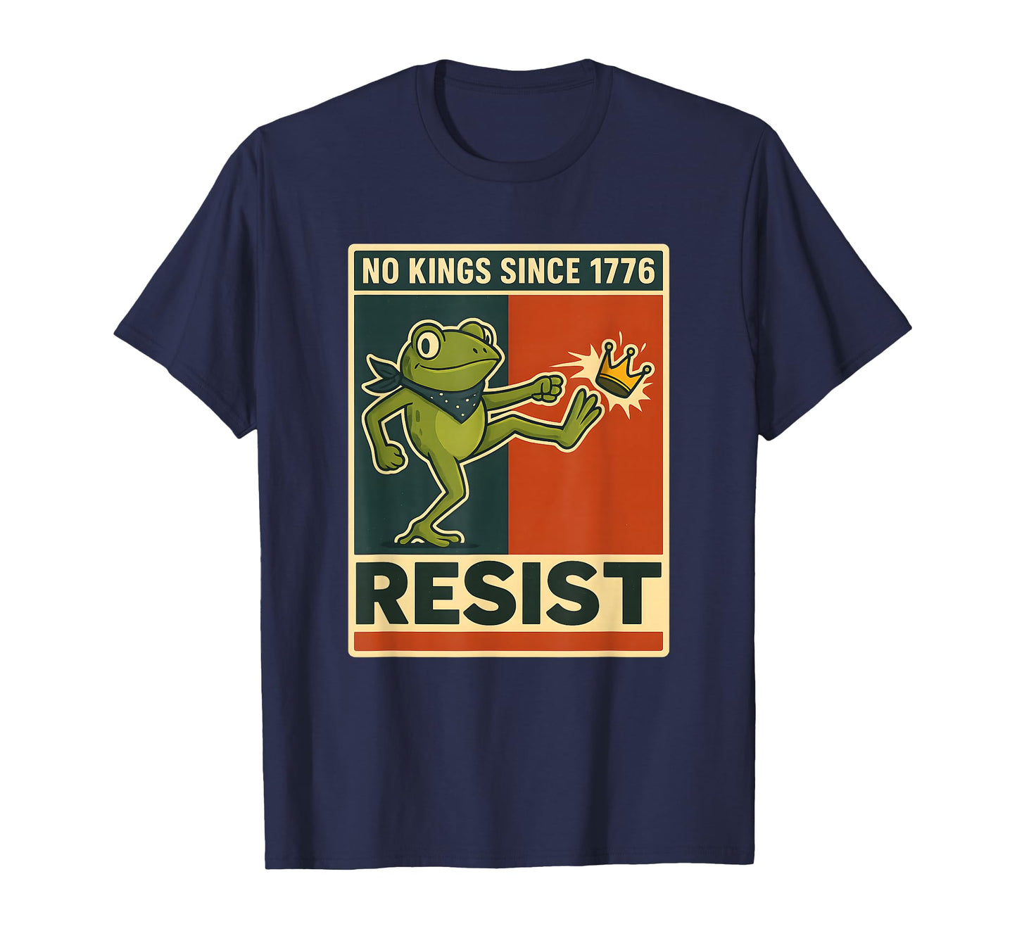 Frog Portland Protest Resist No Kings Since 1776 Vintage T-Shirt