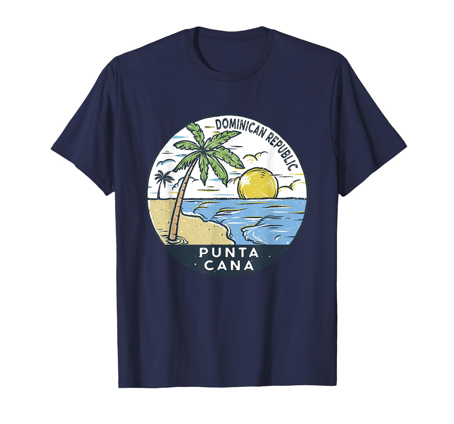 Punta Cana Dominican Republic Illustrated Ocean Vintage T-Shirt