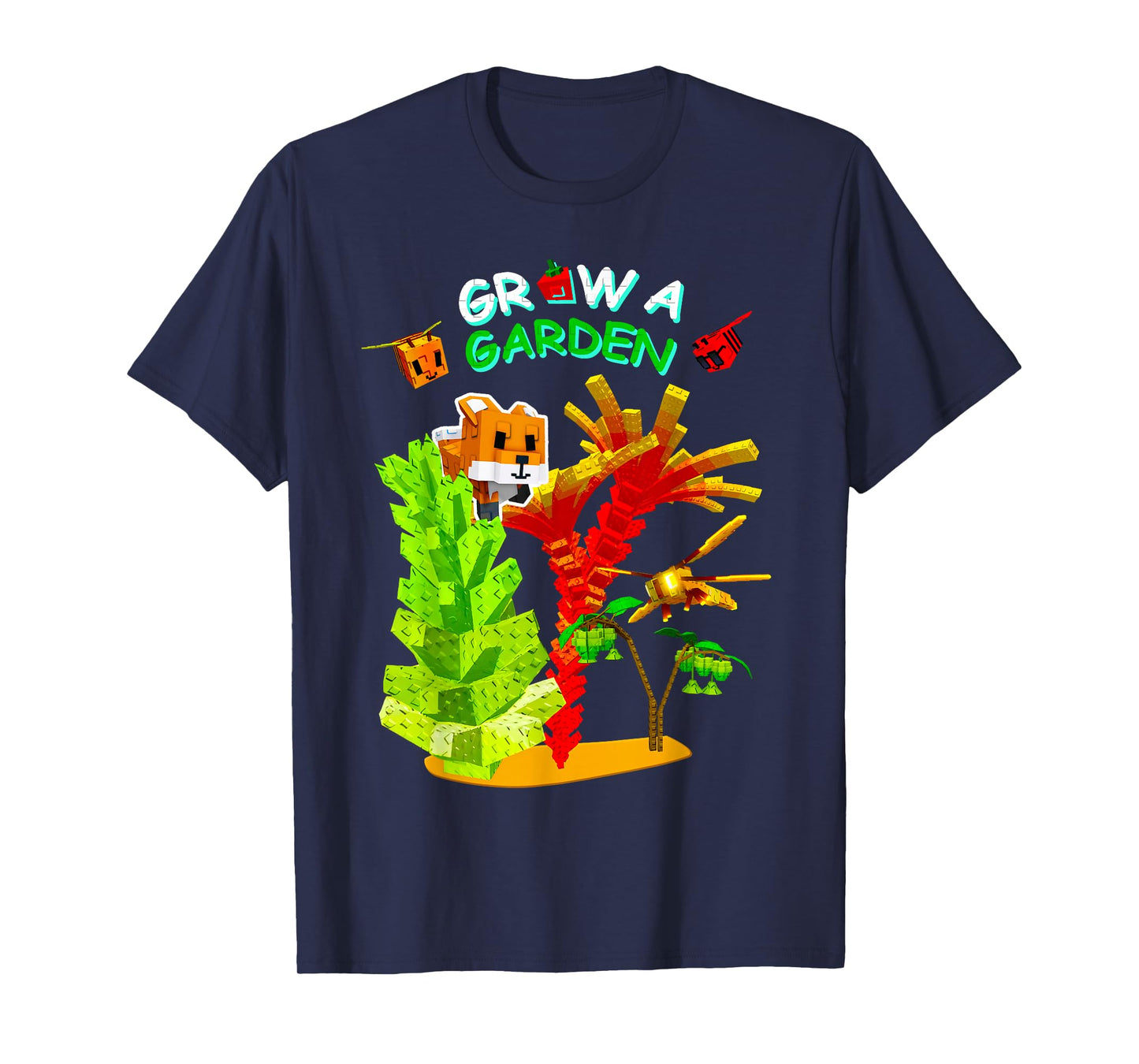 Grow A Garden Romanesco Burning Bud Fox Disco Bee Gamer T-Shirt