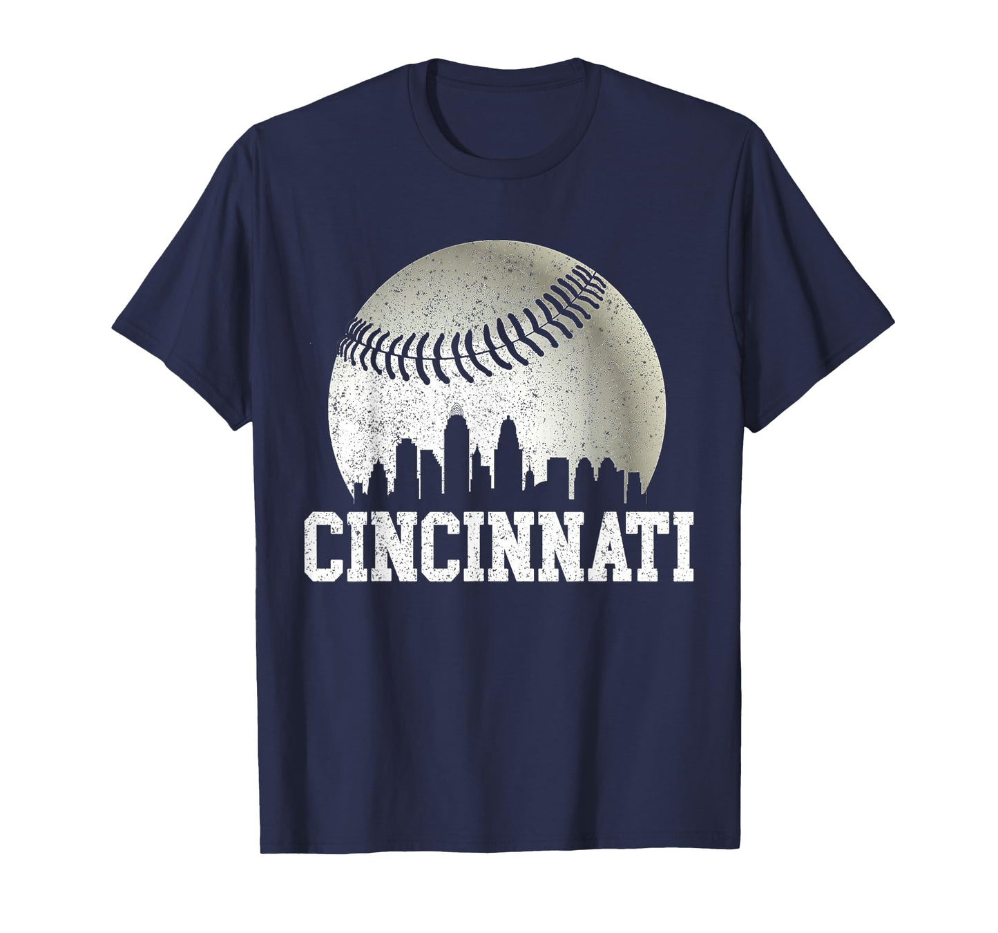 Cincinnati Vintage Baseball Distressed Gameday Retro T-Shirt