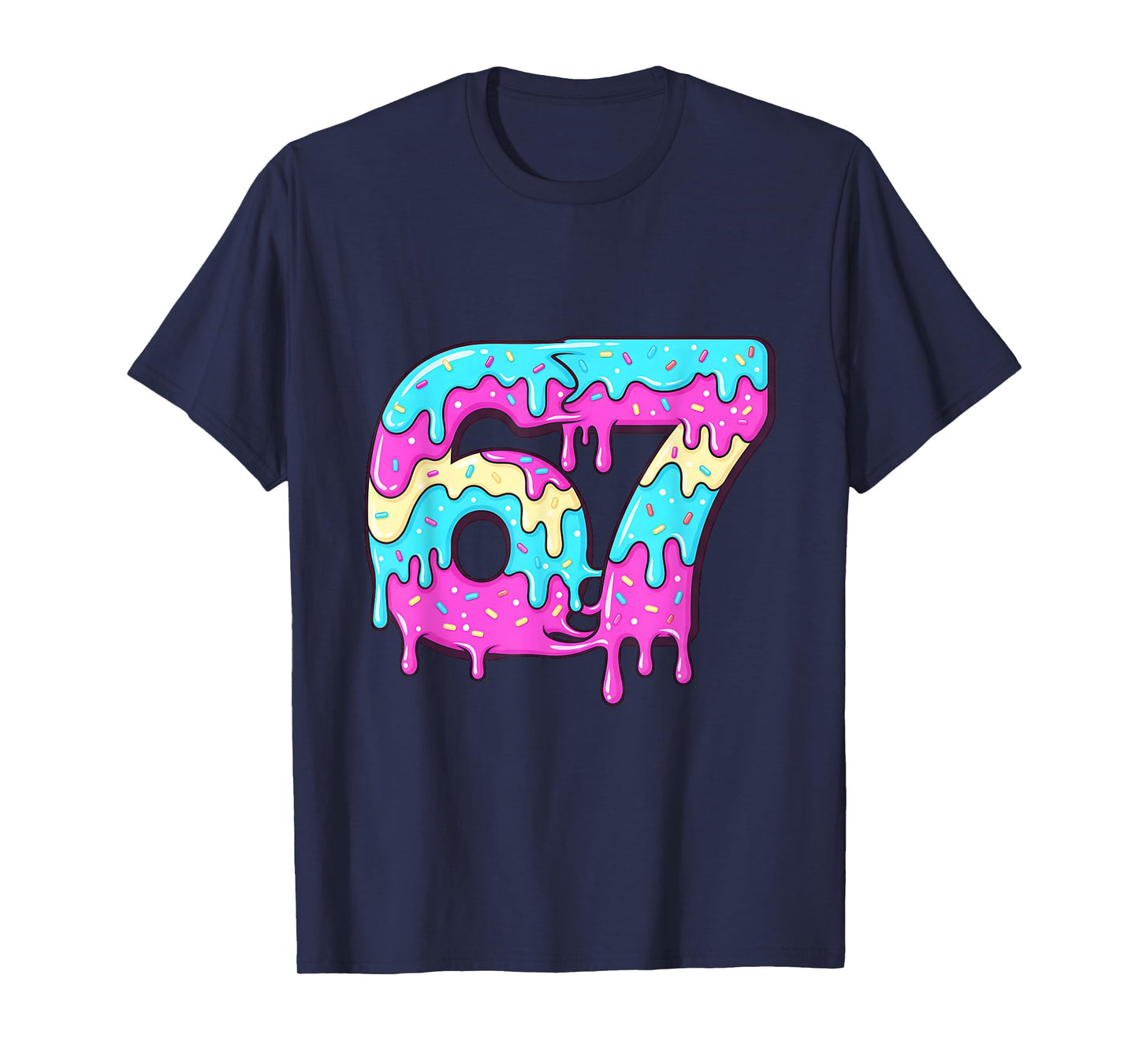 six Seven 67 Meme Drippy Number 67 ice Cream T-Shirt