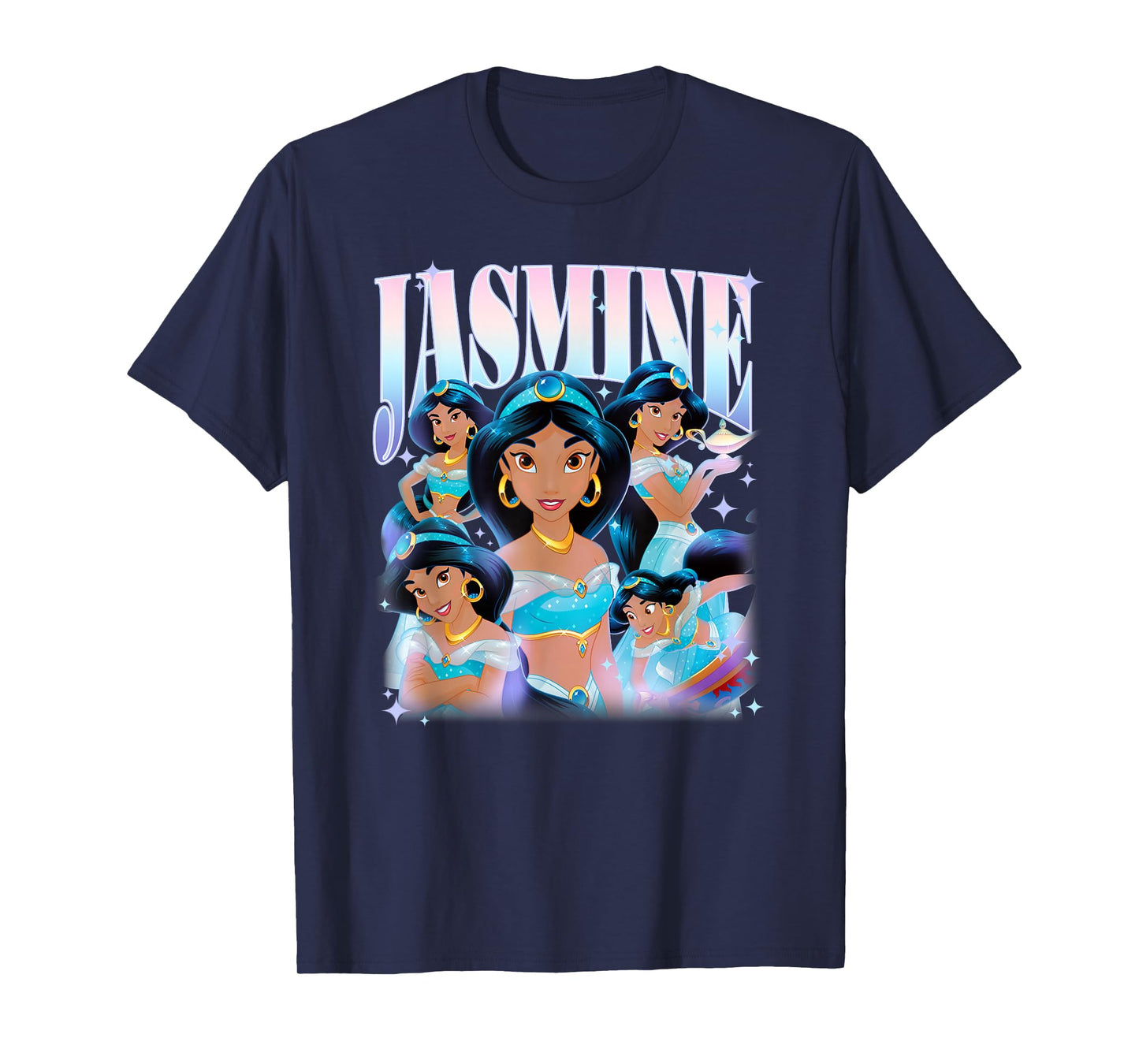 Disney Princess Elegant Classy Jasmine Retro 90s Big Collage T-Shirt