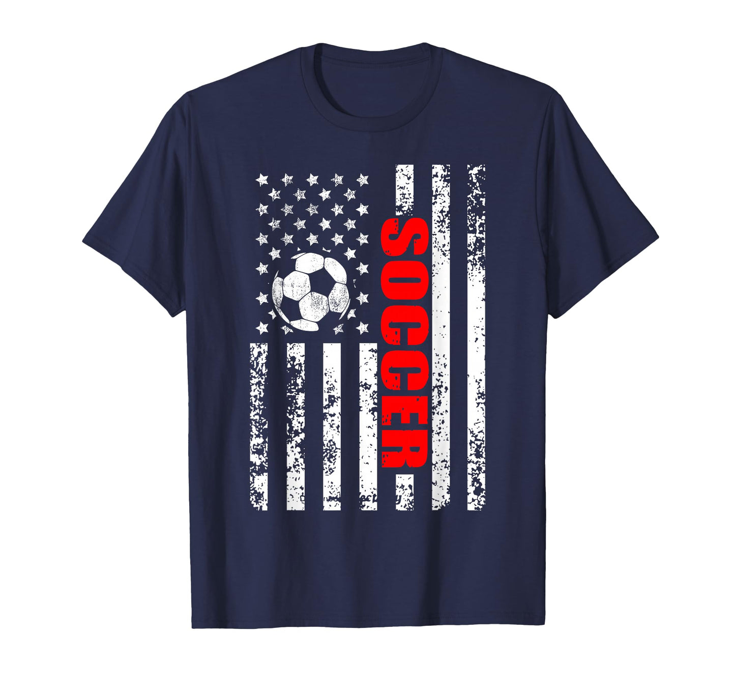 US American Flag Soccer Patriotic Soccer T-Shirt
