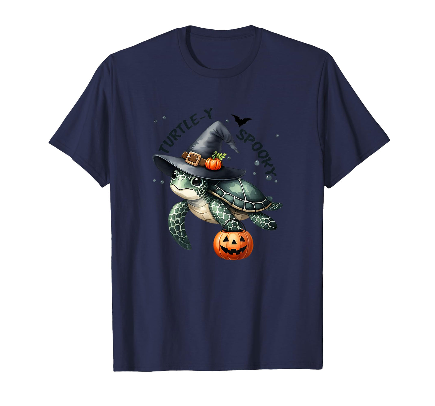Turtley Spooky Cute Sea Turtle Witches Hat Halloween T-Shirt