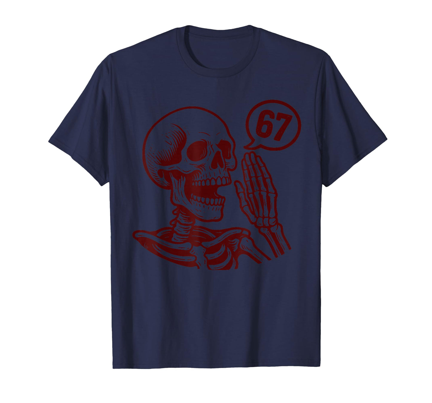 67 Halloween Skeleton Six Seven Meme Brainrot Funny Boys T-Shirt