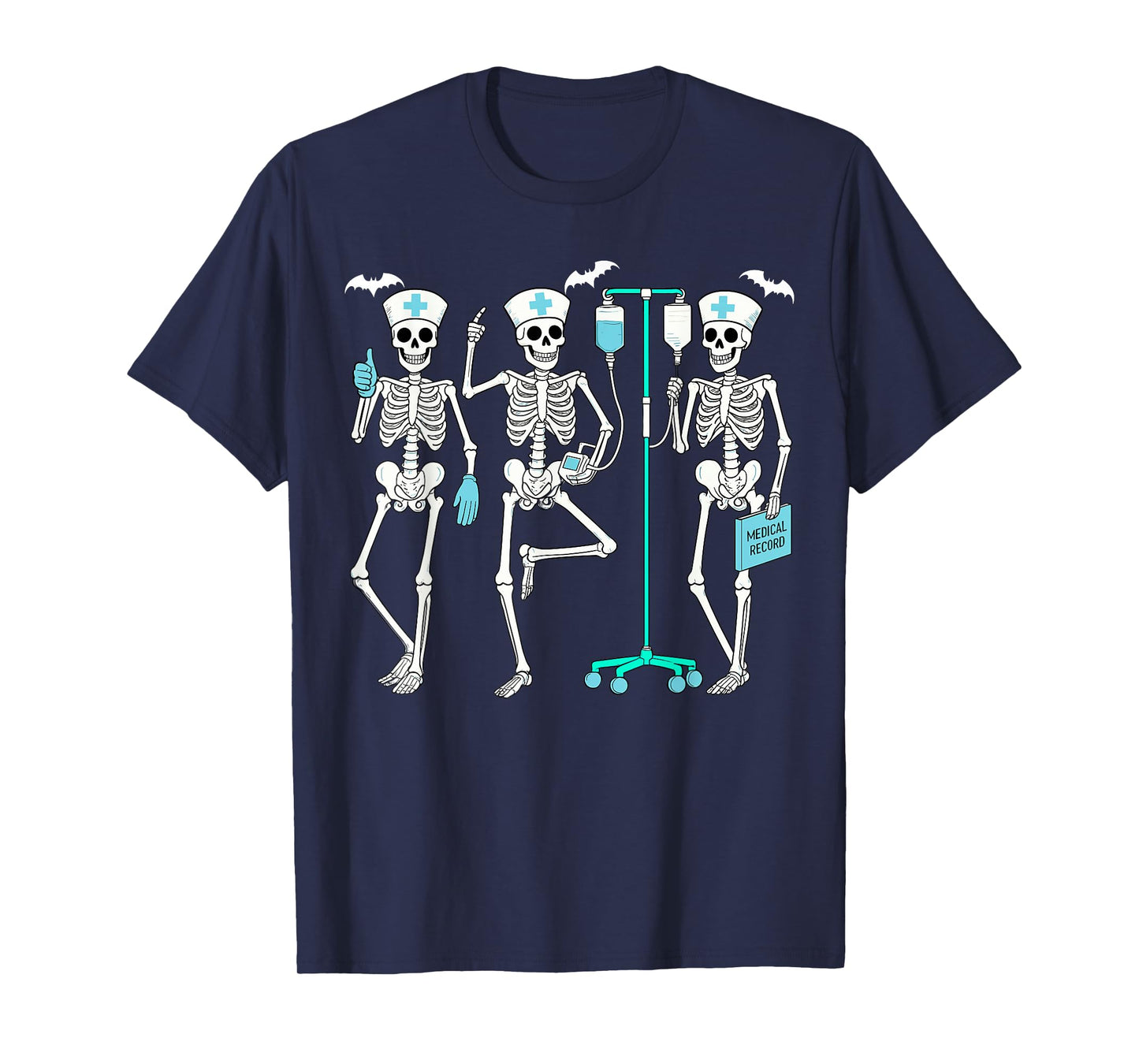 Nursing Halloween Skeleton Nurse Healthcare Spooky Nurse T-Shirt