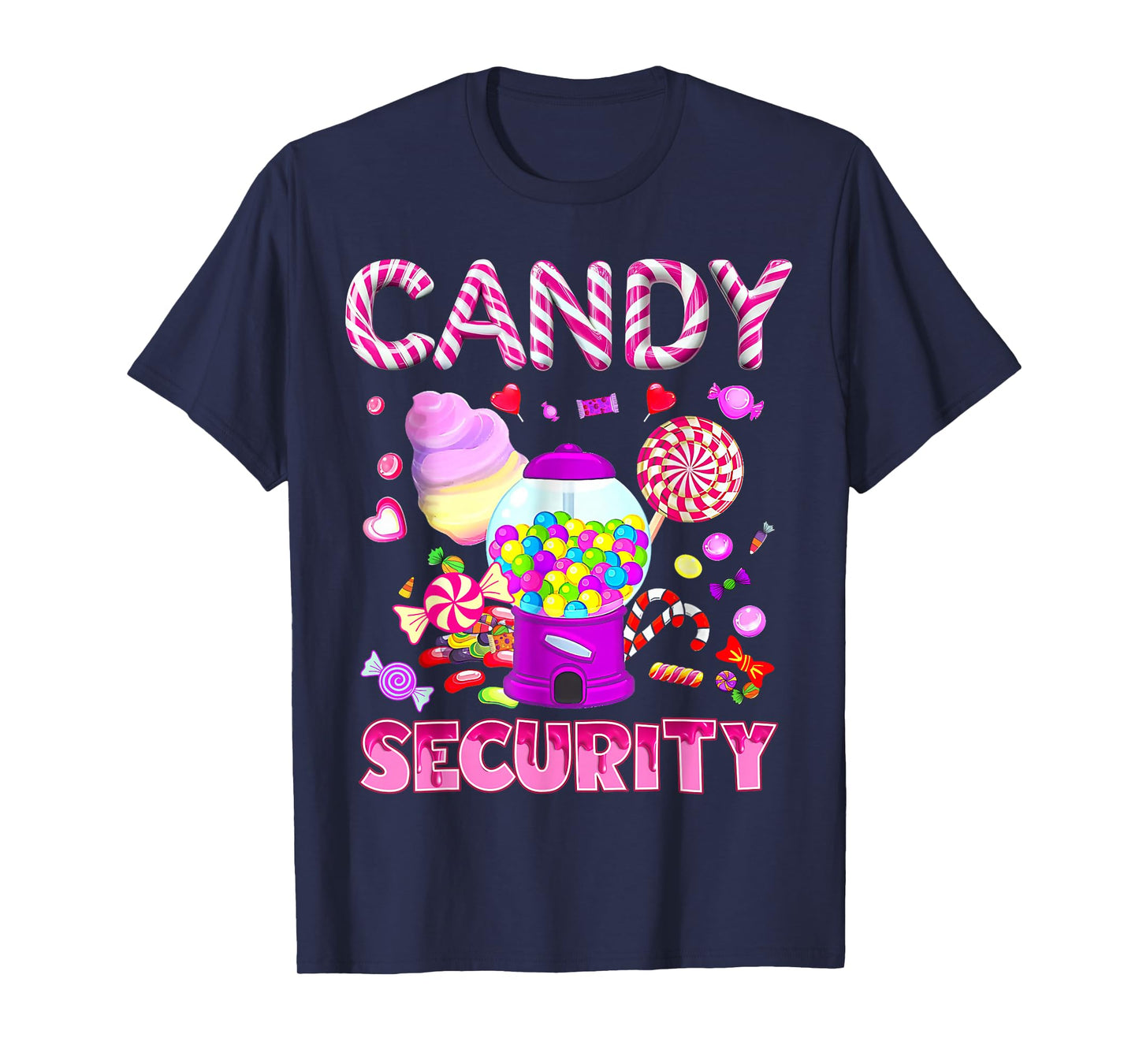 Funny Candy Security Candy Costume Birthday Family Matching T-Shirt