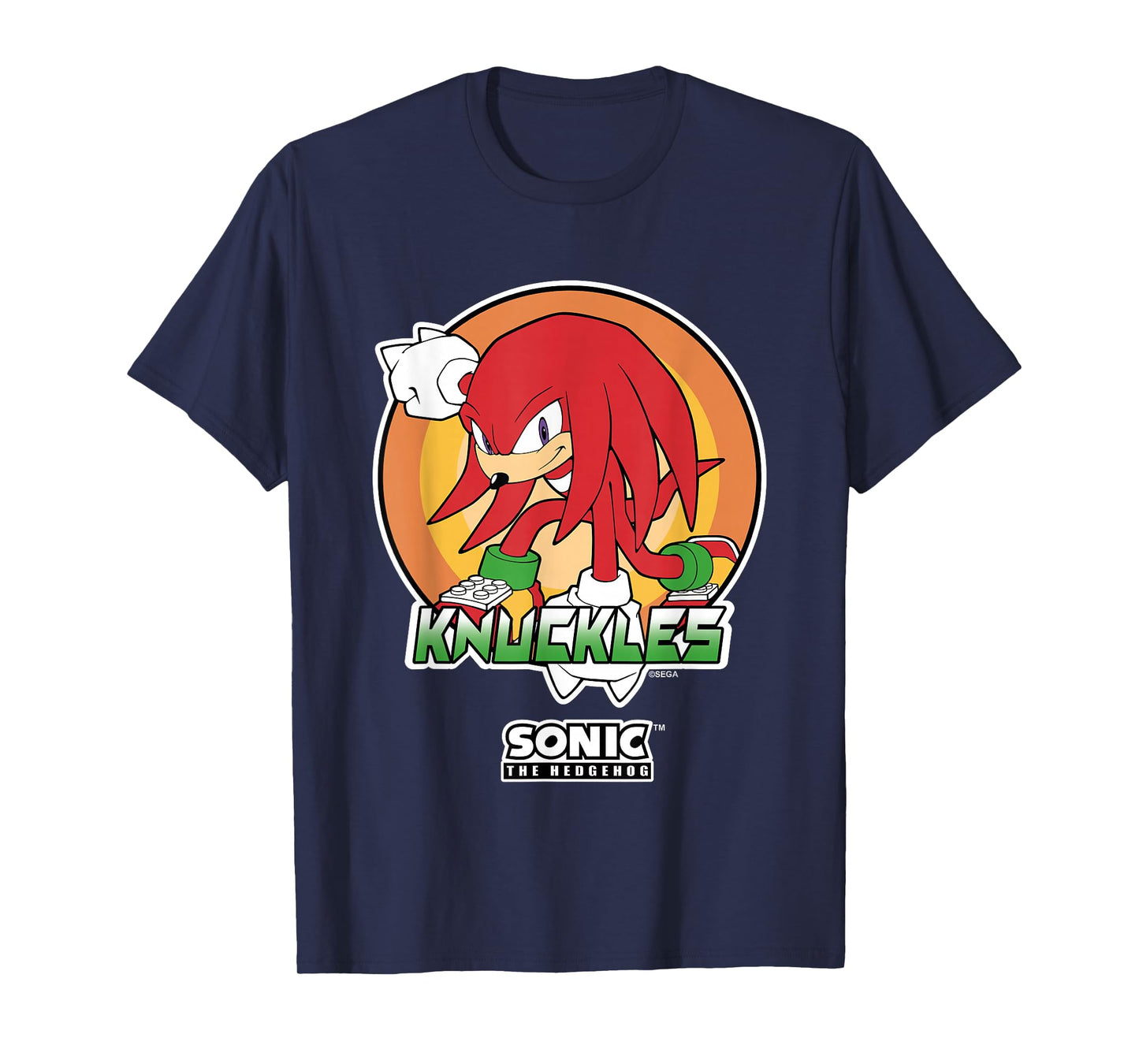 Sonic The Hedgehog Knuckles Superhero Pose Portrait Vintage T-Shirt