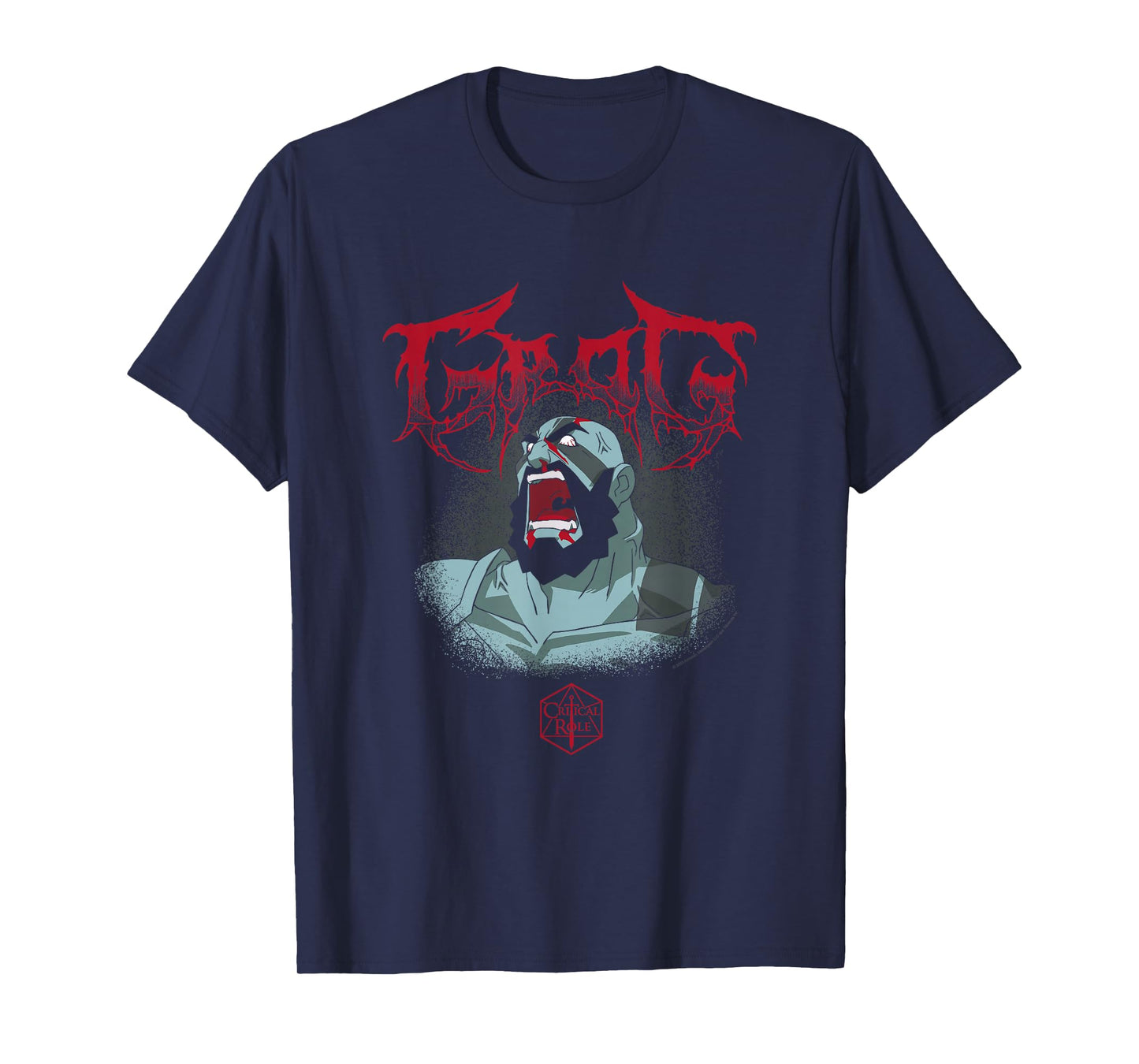 The Legend of Vox Machina Grog Extreme Metal Logo T-Shirt