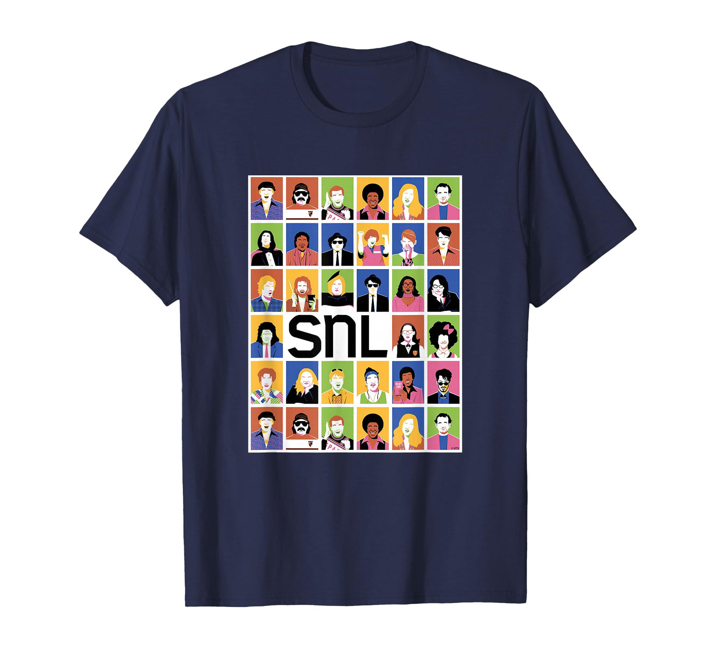 SNL 50 Iconic Characters Block Grid T-Shirt