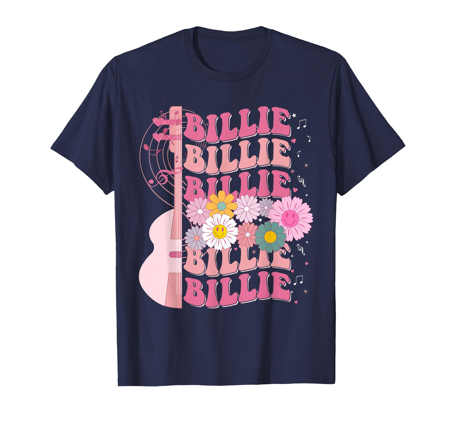 Girl Retro Billie First Name Personalized Groovy 80's T-Shirt