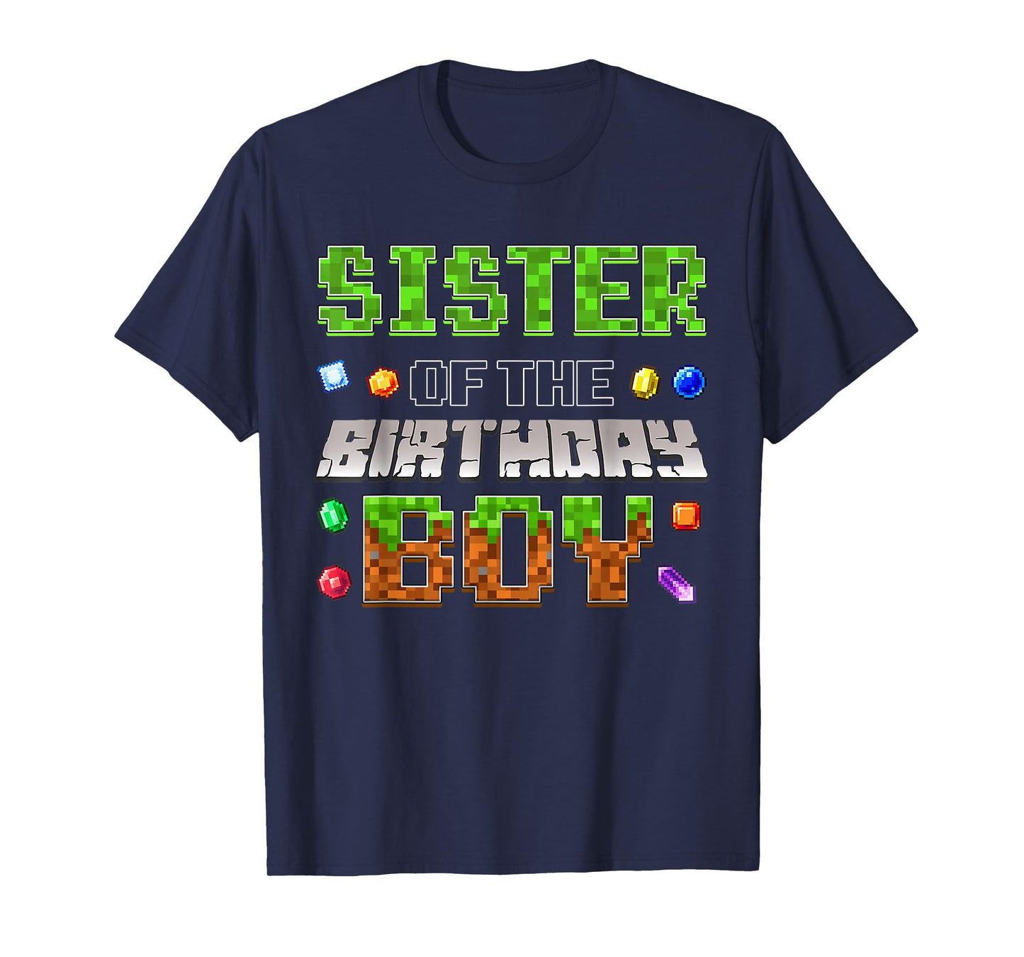 Sister Of The Birthday Boy Game Pixel Number Birthday Party T-Shirt