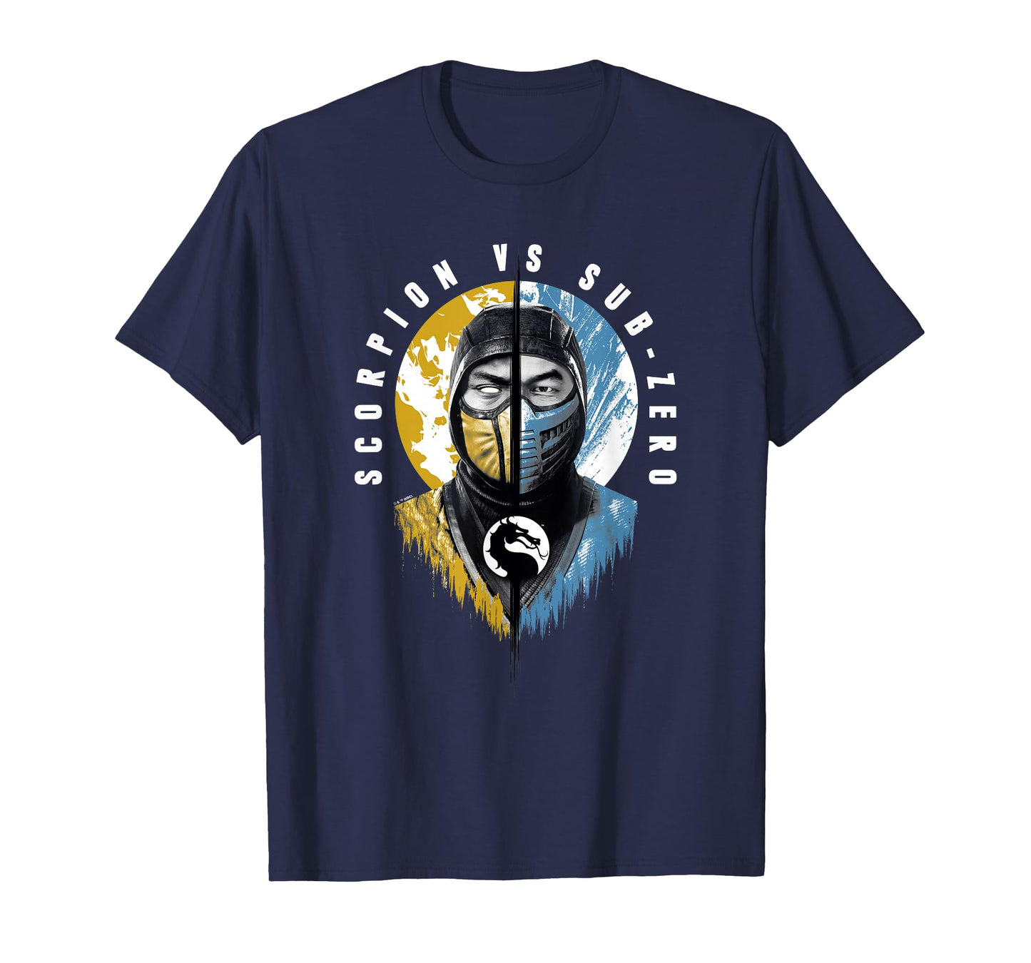 Mortal Kombat Klassic Scorpion vs Sub-Zero Split Portrait T-Shirt