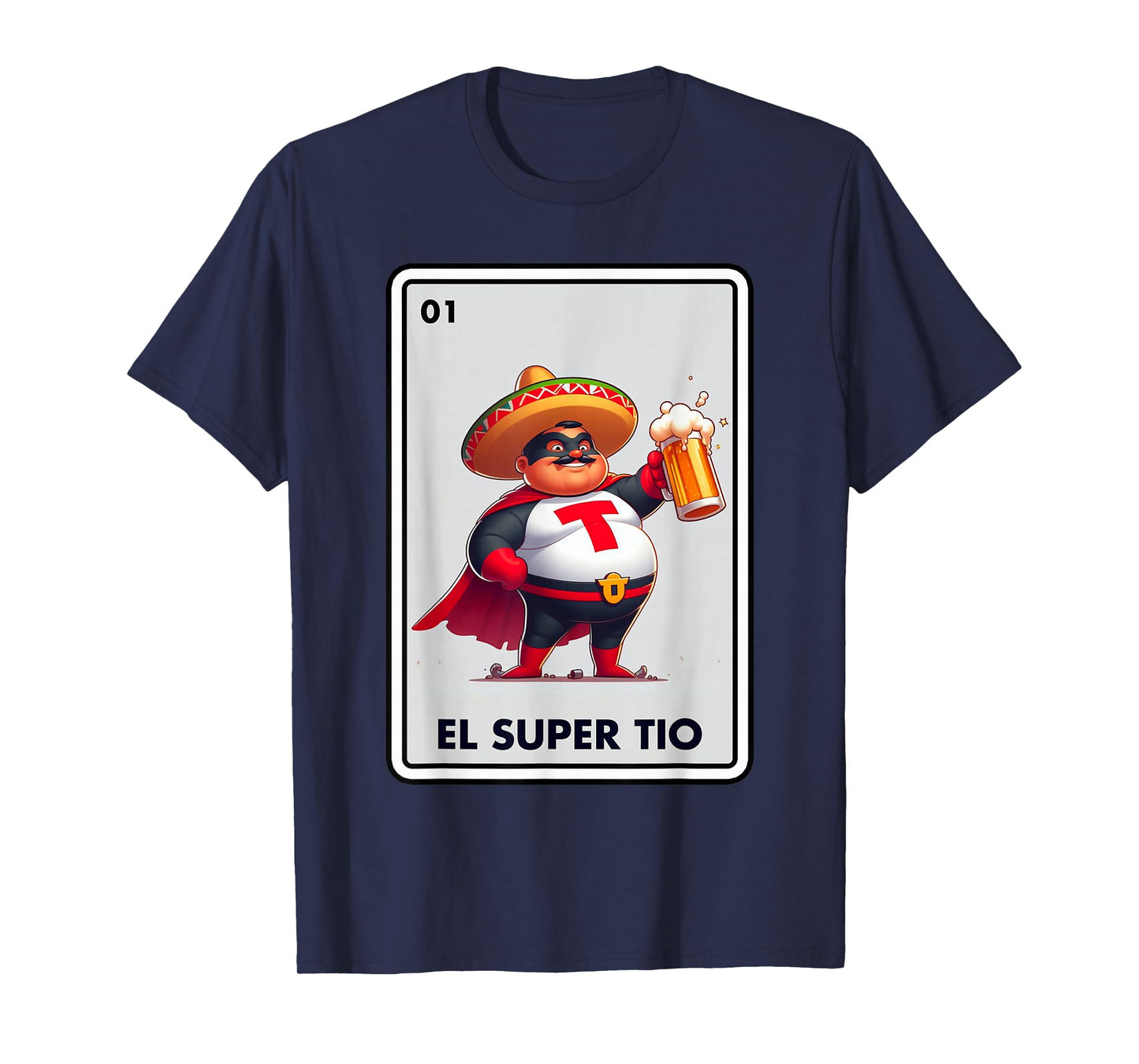 Mexican Uncle Drinking Lover Tio El Tio Mexican Bingo Card T-Shirt