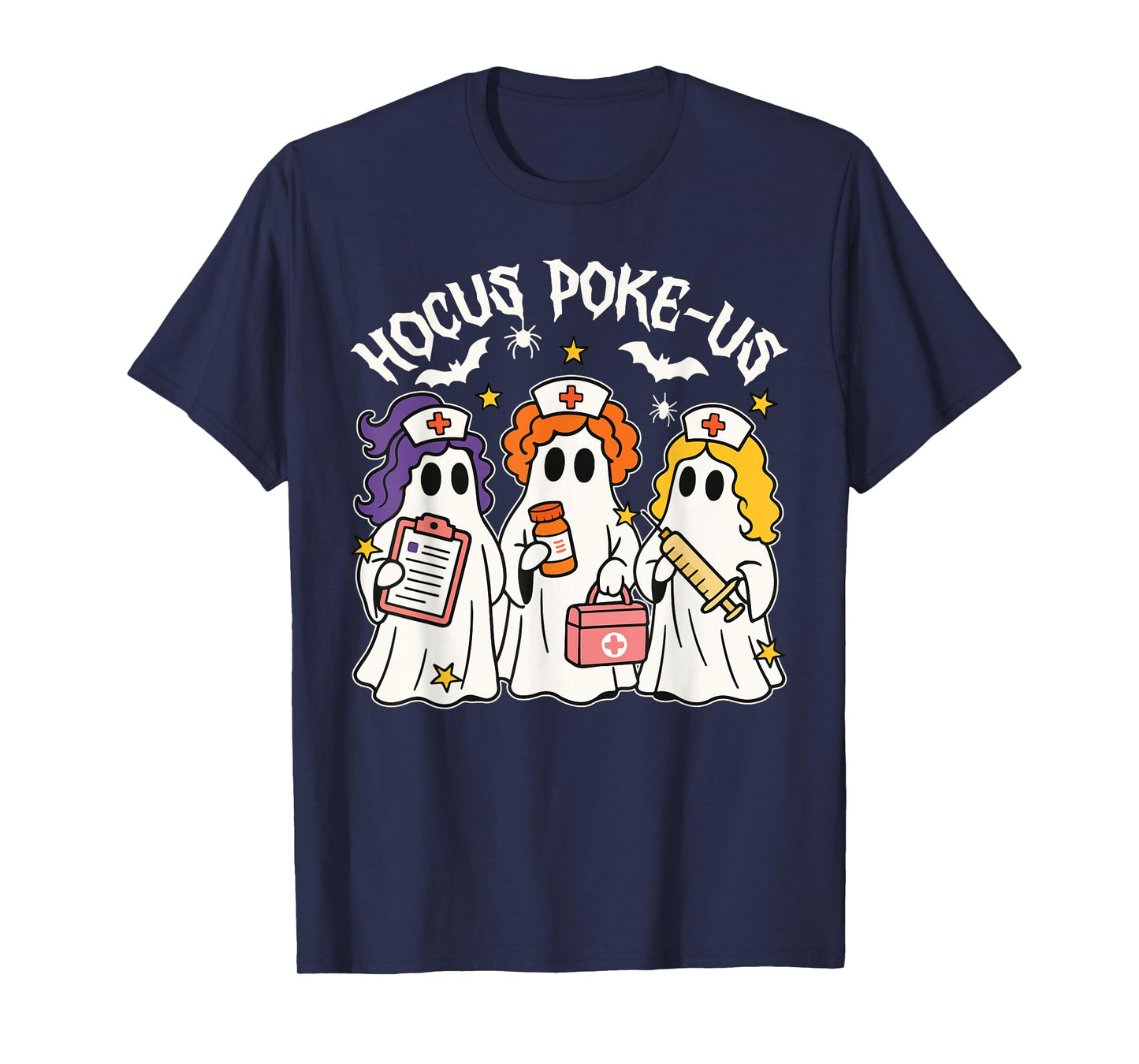 Hocus Poke-us Witch Nurse Halloween Medical Lab Tech Spooky T-Shirt
