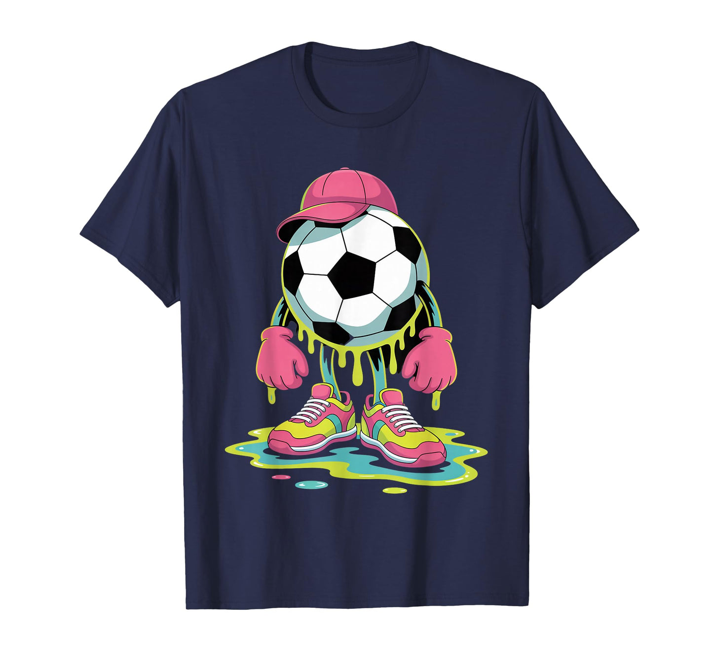 Soccer Ice Cream Drip Men Women Game Soccer Drip T-Shirt