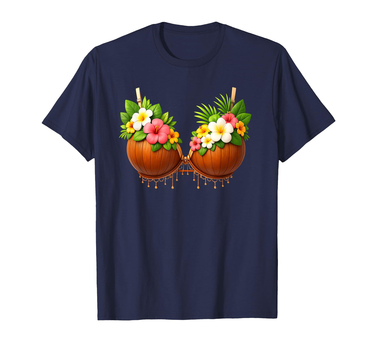 Coconut Bra Halloween Costume DIY Funny Summer Hawaiian T-Shirt