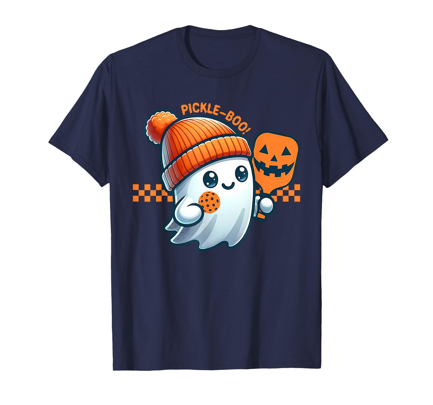 Pickle-Boo Ghost Playing Pickleball Sport Game Day Halloween T-Shirt