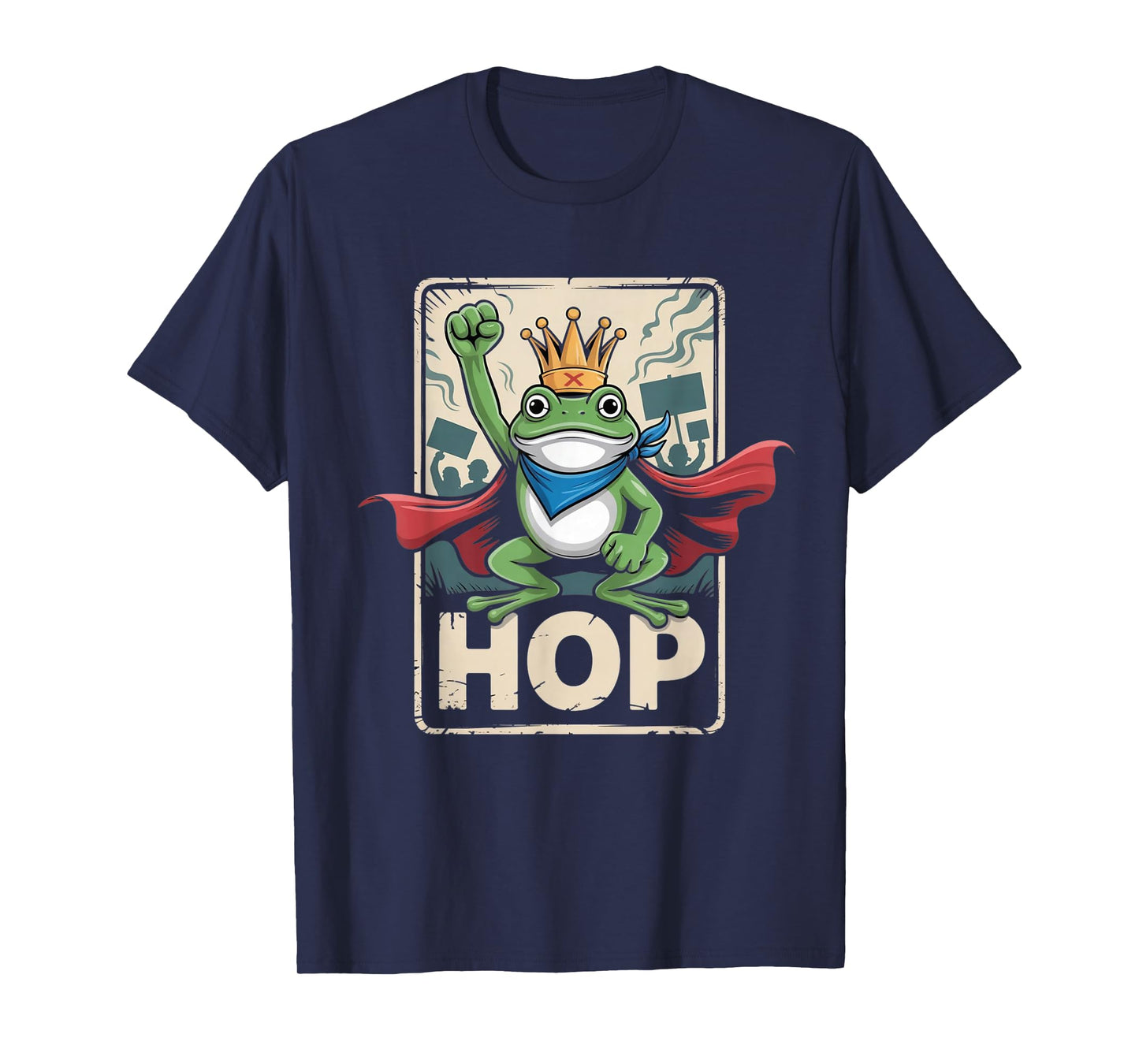 Funny Portland Frog Hop Protest Resist Frog No Kings Toad T-Shirt