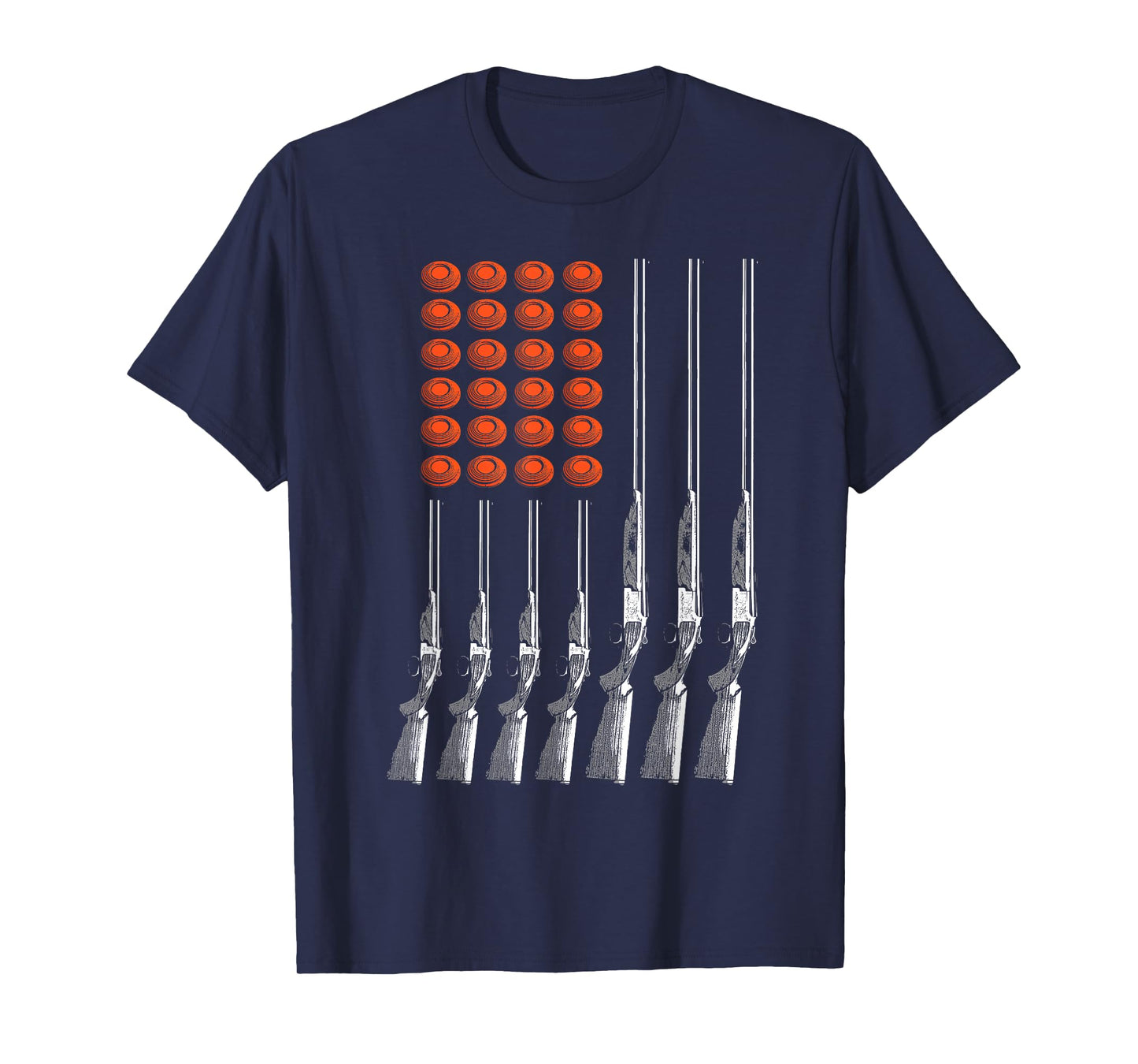 American Flag Trap Shooting Funny Skeet Sport Gift Men Women T-Shirt