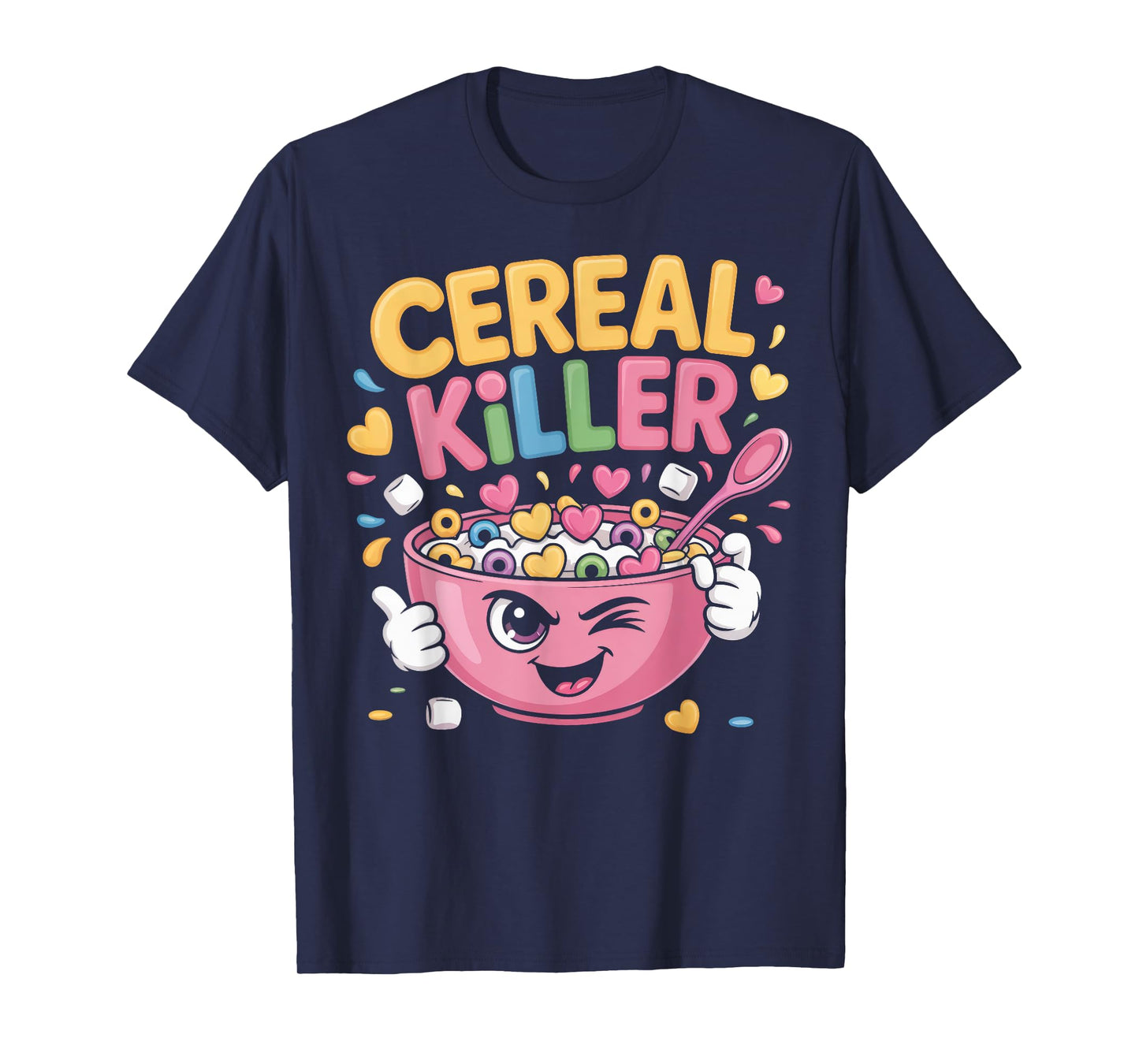 Cereal Killer Cartoon Bowl Funny Breakfast T-Shirt
