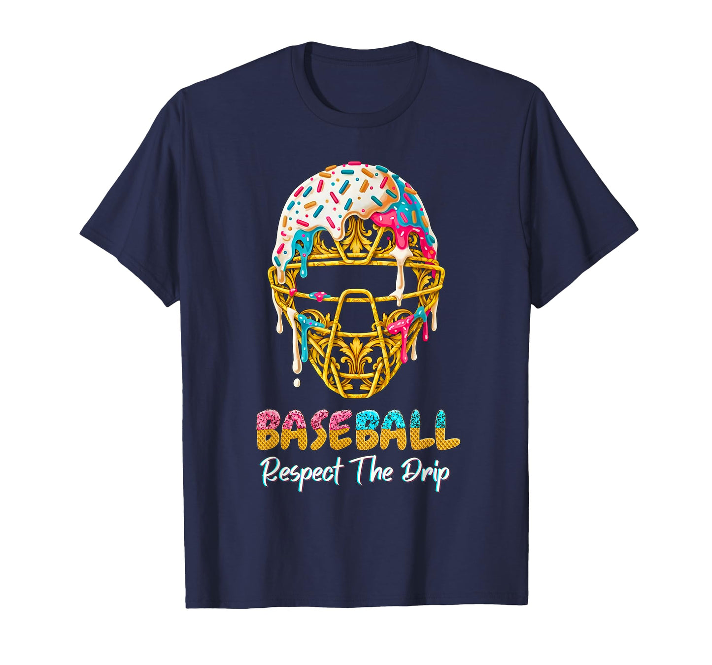 Baseball Drip for Boys Ice Cream Drip Youth Boys Baseball T-Shirt