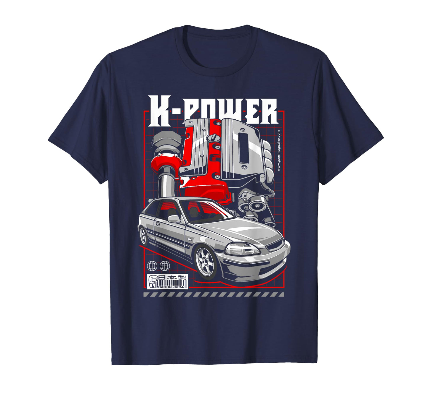 Civic EK K Engine Type R Japanese Car T-Shirt
