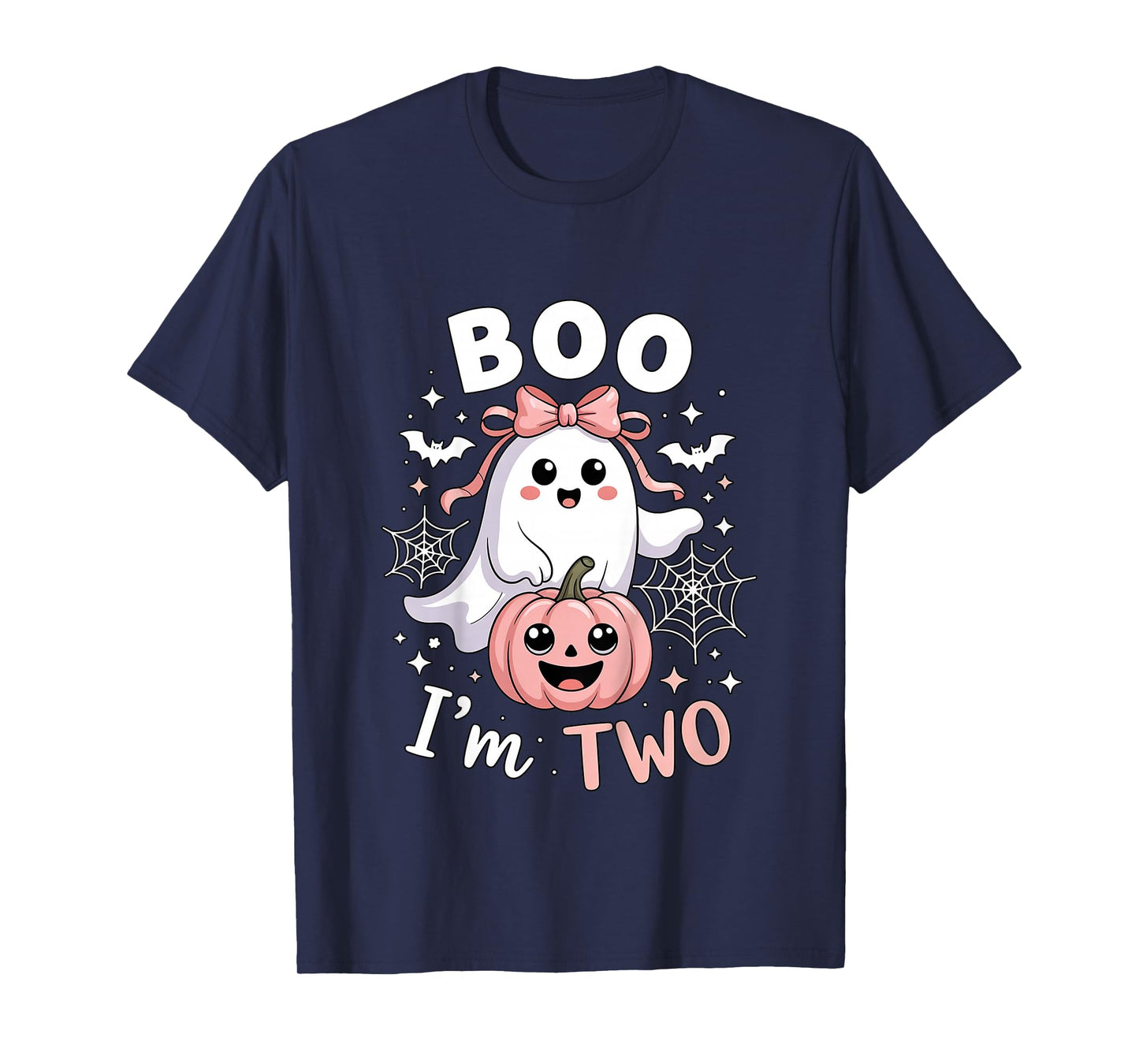 Ghost Boo I'm Two Years 2nd Birthday Toddler Halloween Party T-Shirt