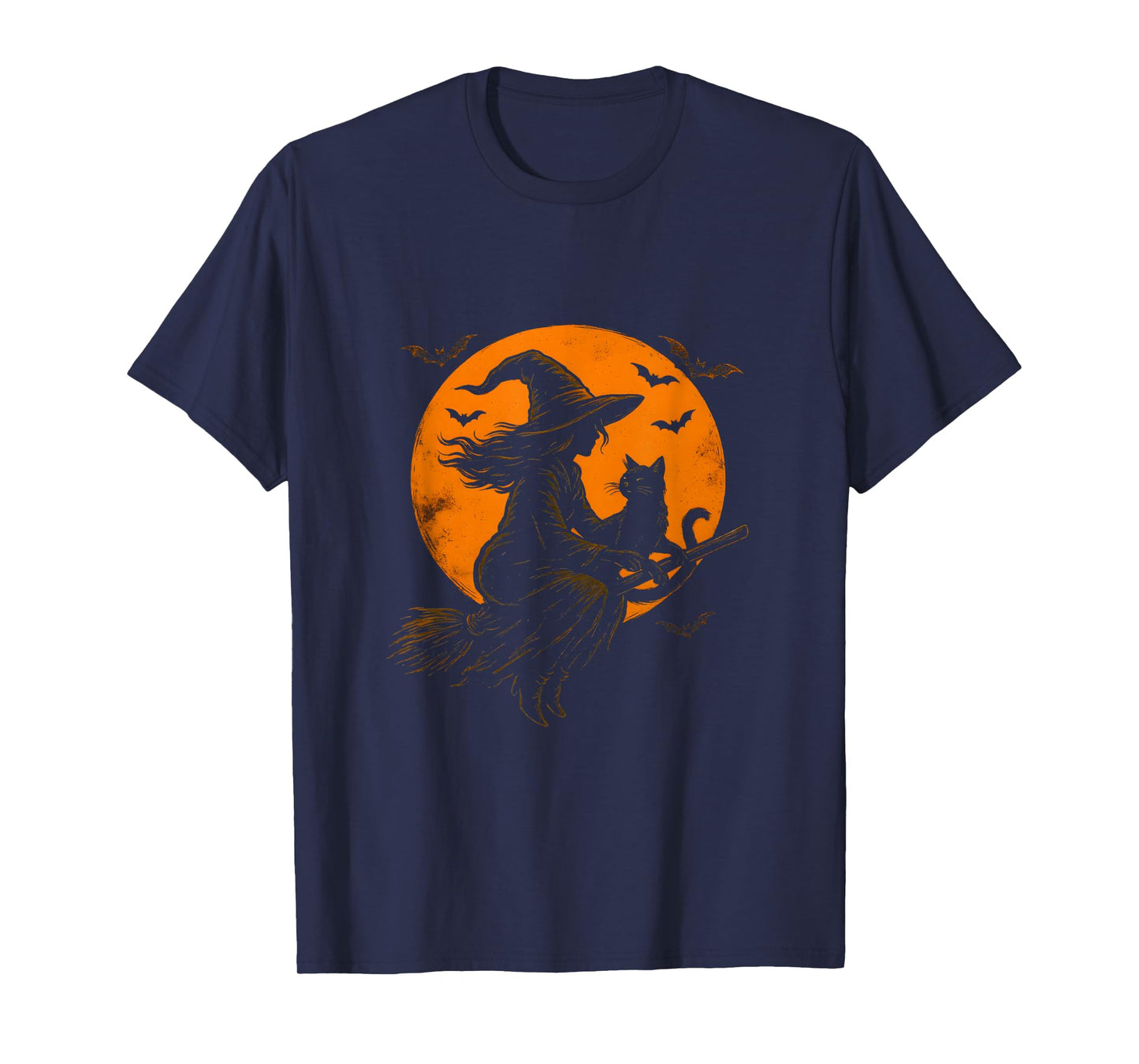 Witch and Cute Cat Black Kitten for Halloween Costume Party T-Shirt