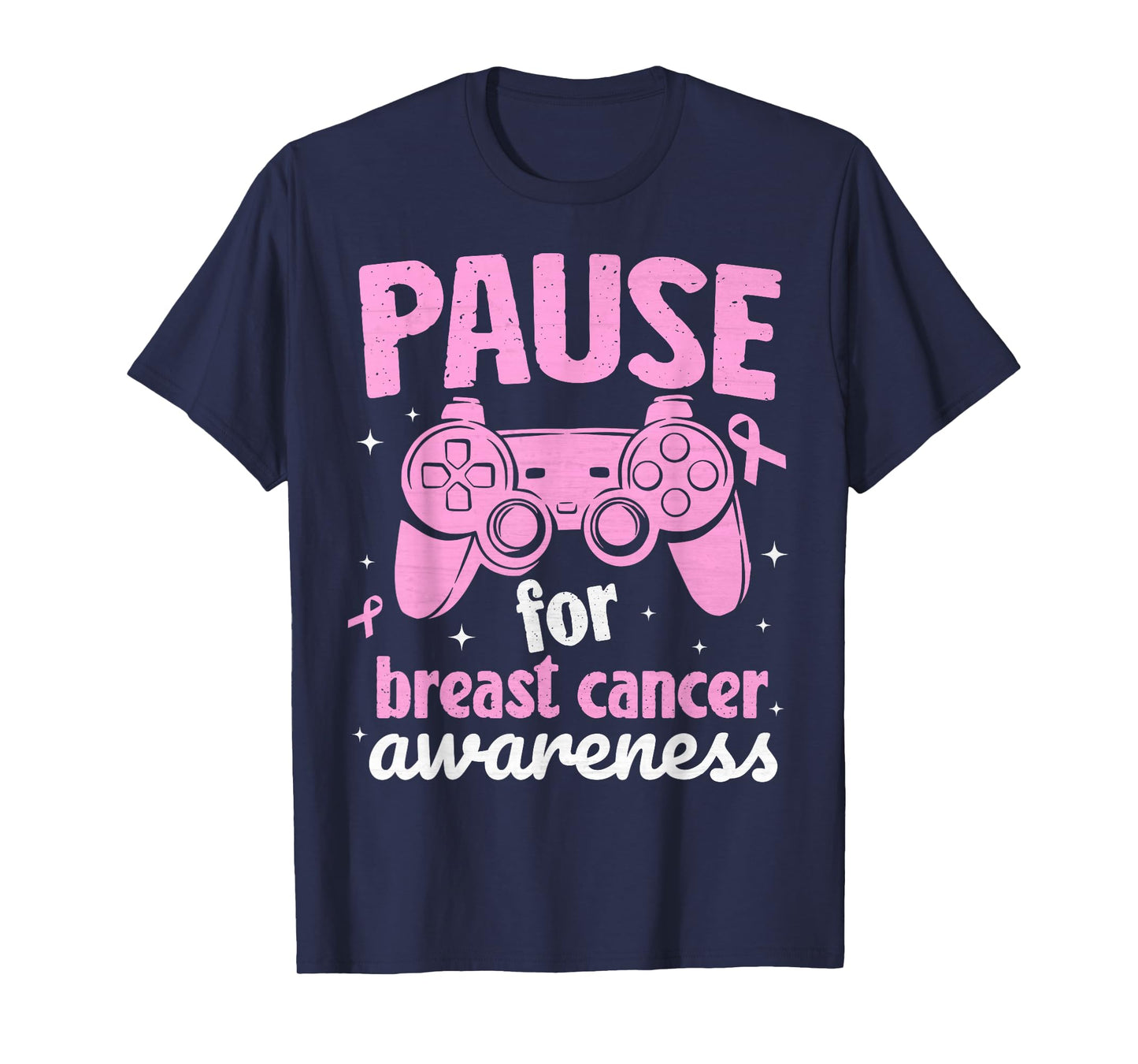 Pause For Breast Cancer Awareness Boys Gaming Kids Gamer T-Shirt