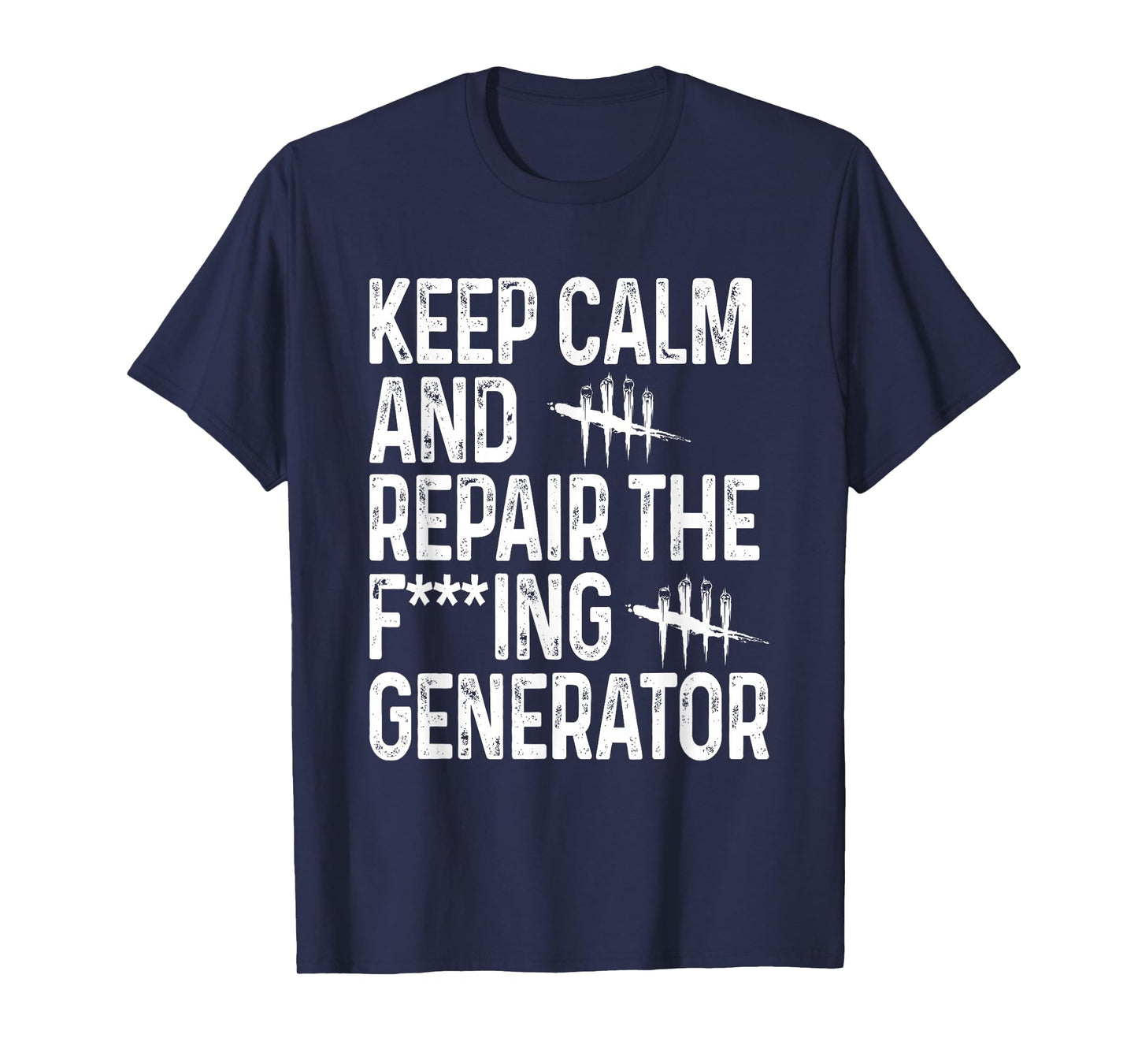 Kozmoz Studio Keep Calm And Repair The Generator Unisex-Adults Blue Short Sleeve T-Shirt