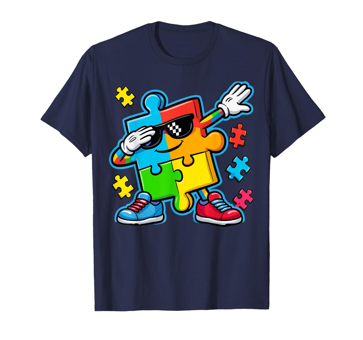 Autism Awareness Dabbing Puzzle T-Shirt